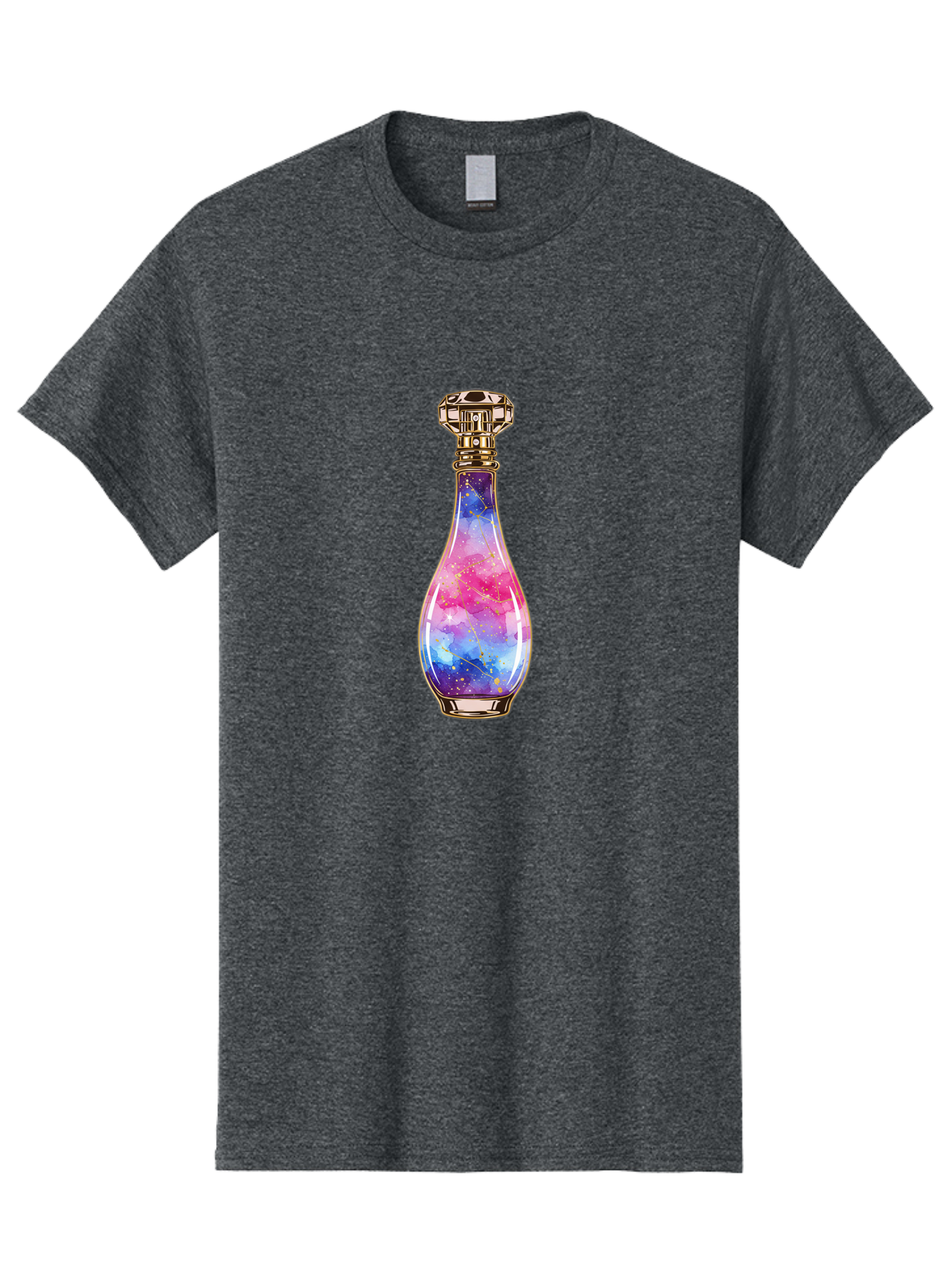 Galaxy-Perfume-Bottle-1 Men'S Graphic Tee, 100% Cotton, Comfortable Casual Summer Wear, Machine Washable, Vintage Camera, Old Camera, Antique Camera, Black Camera, Classic Photography, Photography Equipment, Nostalgic Device, Film Camera, Baj050