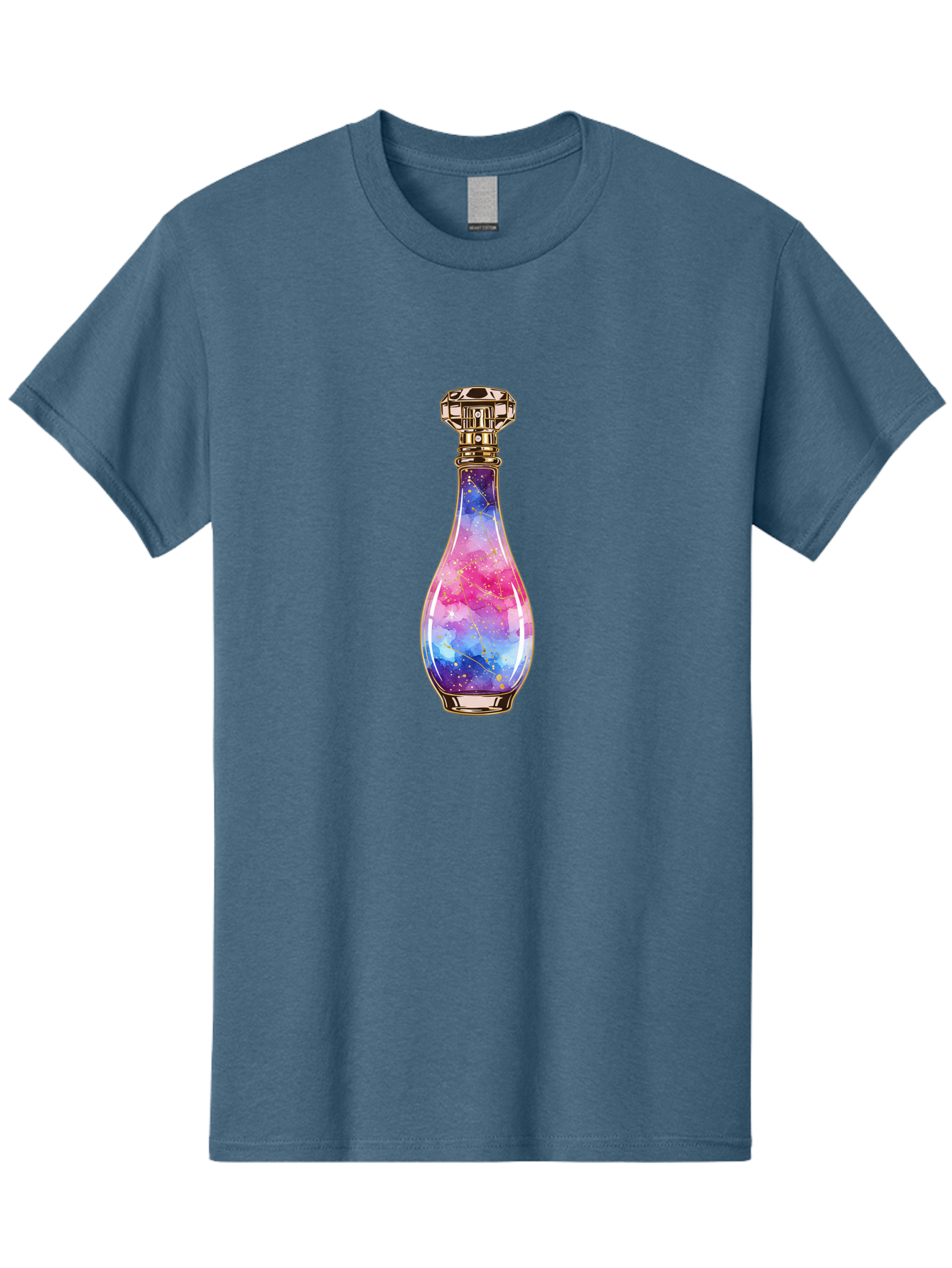 Galaxy-Perfume-Bottle-1 Men'S Graphic Tee, 100% Cotton, Comfortable Casual Summer Wear, Machine Washable, Vintage Camera, Old Camera, Antique Camera, Black Camera, Classic Photography, Photography Equipment, Nostalgic Device, Film Camera, Baj050