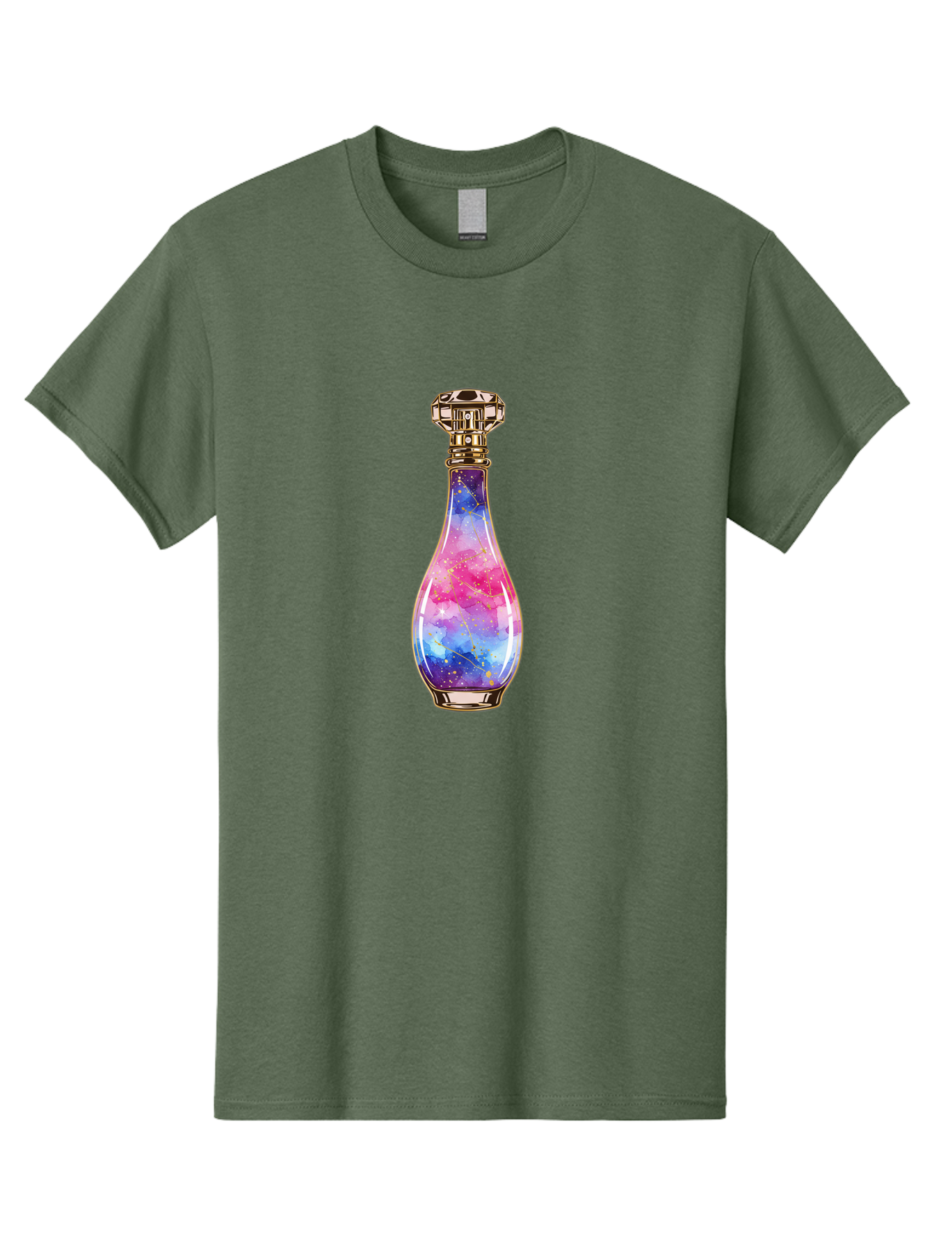 Galaxy-Perfume-Bottle-1 Men'S Graphic Tee, 100% Cotton, Comfortable Casual Summer Wear, Machine Washable, Vintage Camera, Old Camera, Antique Camera, Black Camera, Classic Photography, Photography Equipment, Nostalgic Device, Film Camera, Baj050