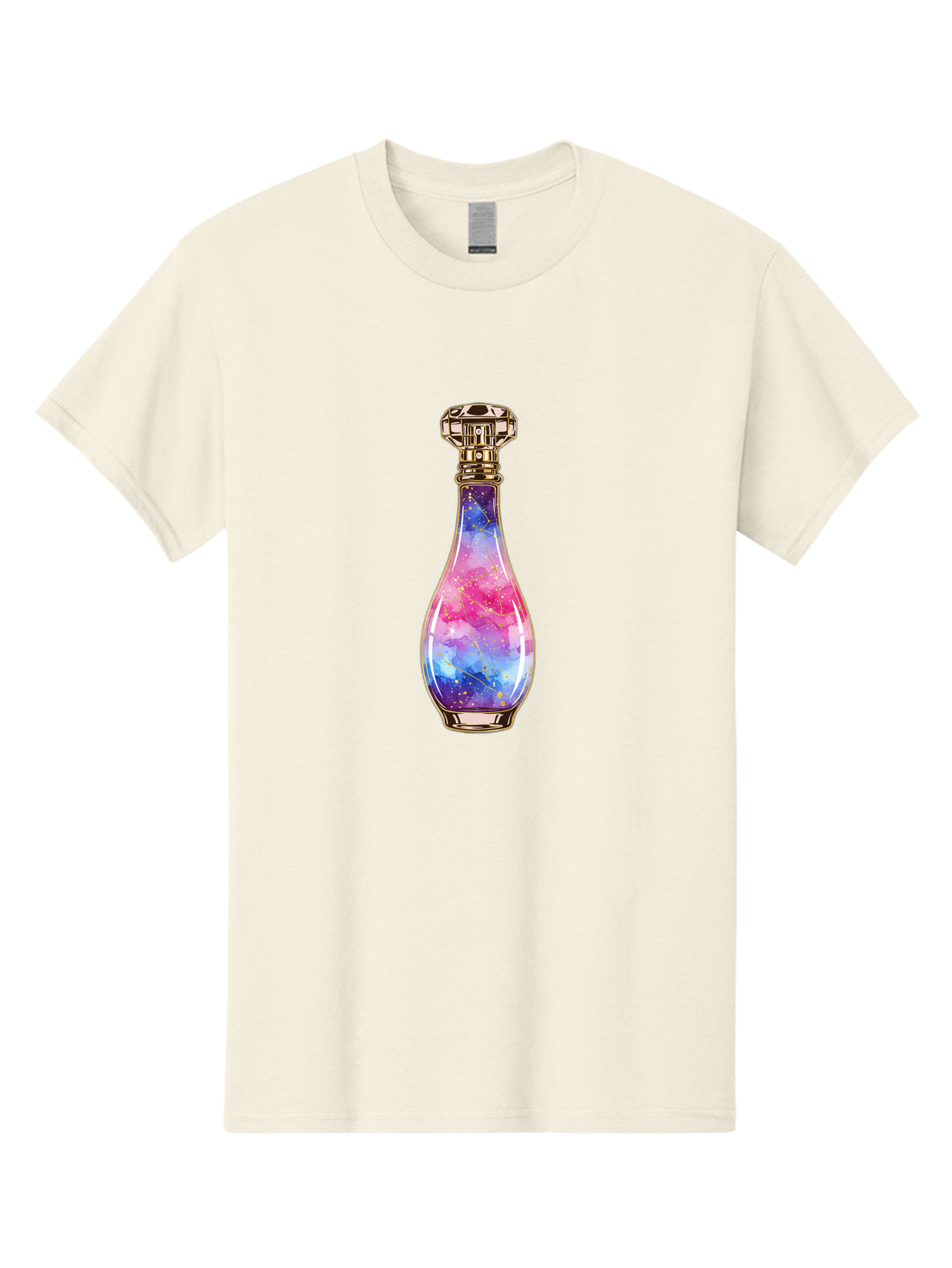 Galaxy-Perfume-Bottle-1 Men'S Graphic Tee, 100% Cotton, Comfortable Casual Summer Wear, Machine Washable, Vintage Camera, Old Camera, Antique Camera, Black Camera, Classic Photography, Photography Equipment, Nostalgic Device, Film Camera, Baj050