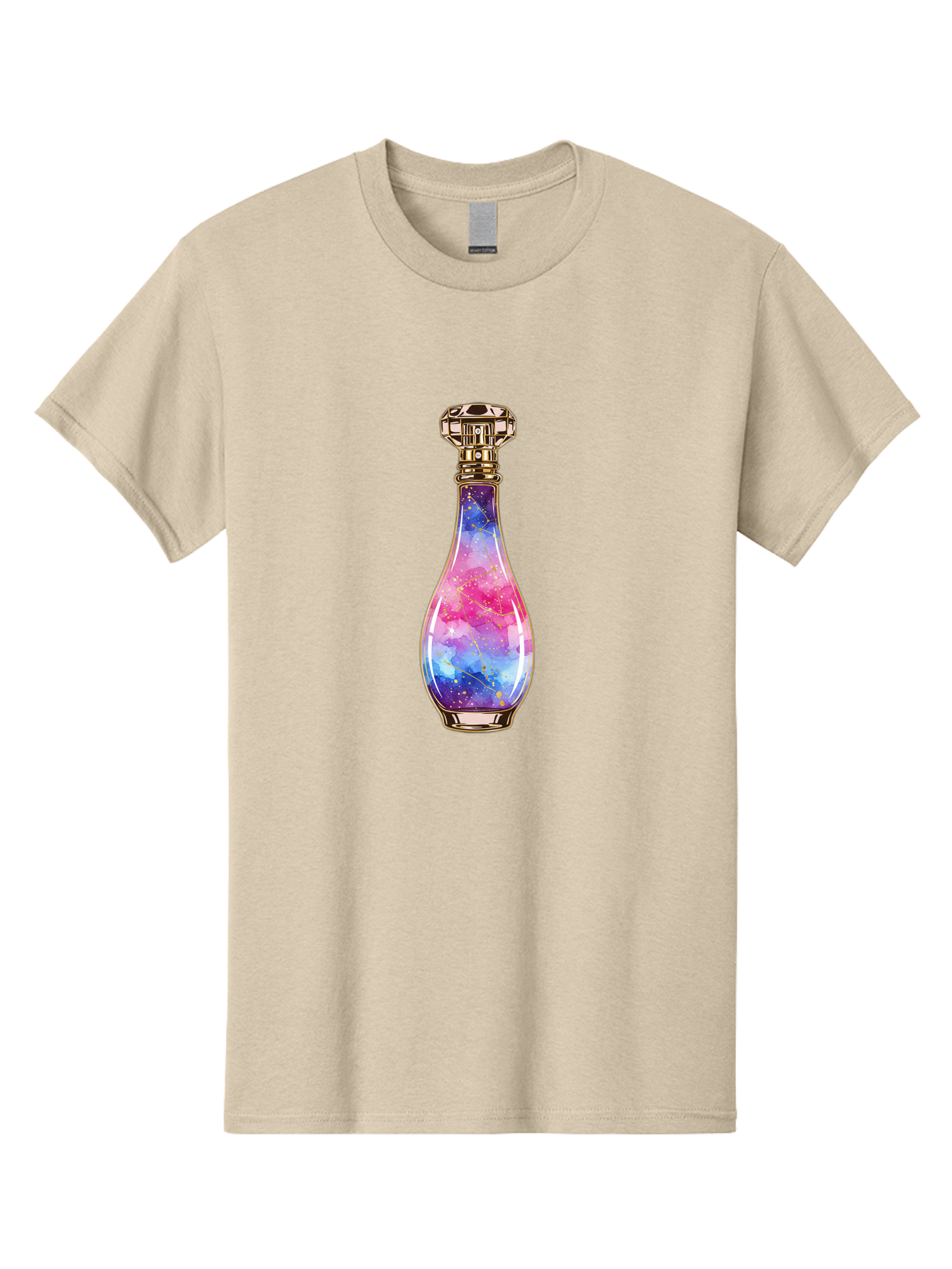 Galaxy-Perfume-Bottle-1 Men'S Graphic Tee, 100% Cotton, Comfortable Casual Summer Wear, Machine Washable, Vintage Camera, Old Camera, Antique Camera, Black Camera, Classic Photography, Photography Equipment, Nostalgic Device, Film Camera, Baj050