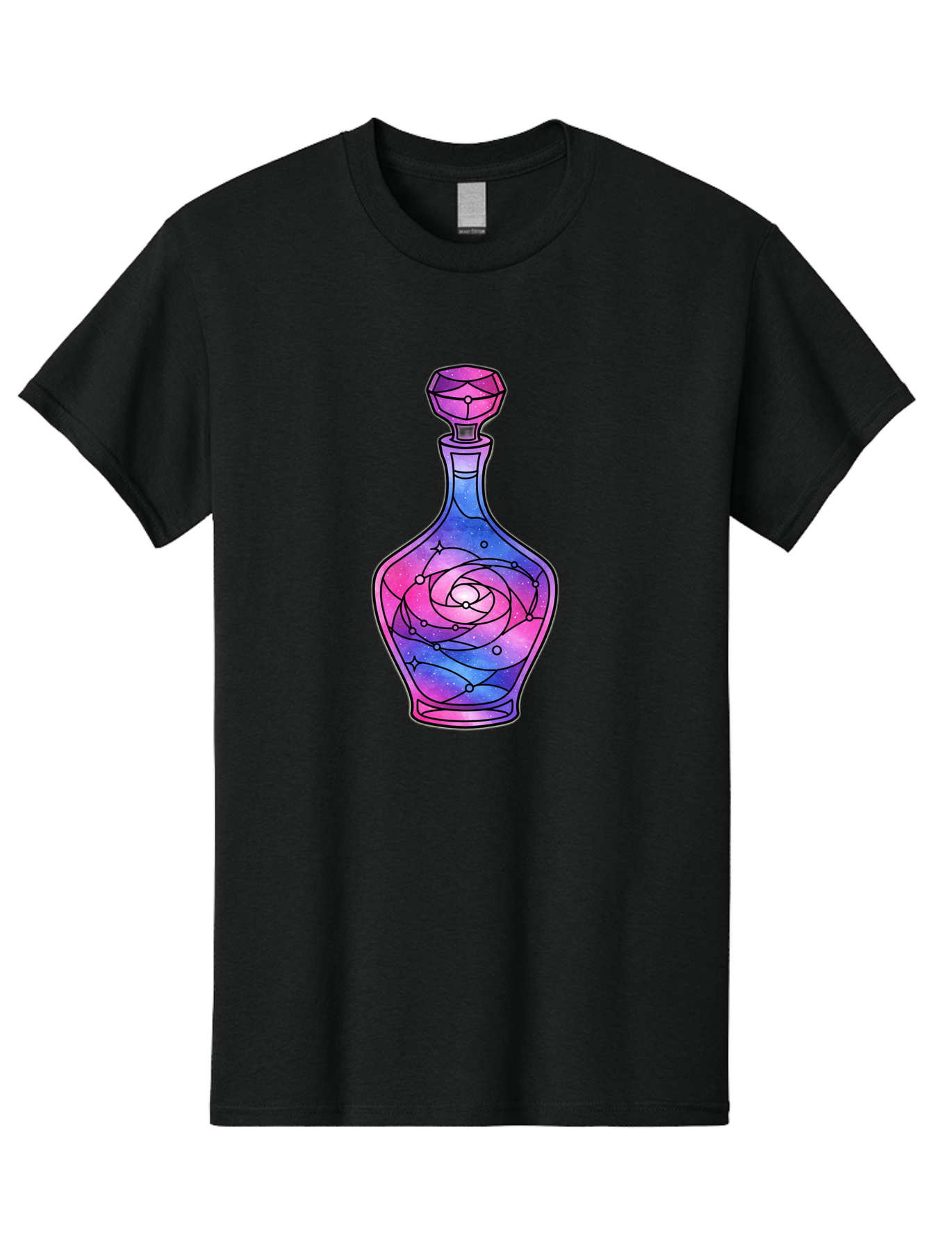 Galaxy-Perfume-Bottle-2 Men'S Graphic Tee, 100% Cotton, Comfortable Casual Summer Wear, Machine Washable, Vintage Camera, Old Camera, Antique Camera, Black Camera, Classic Photography, Photography Equipment, Nostalgic Device, Film Camera, Baj051