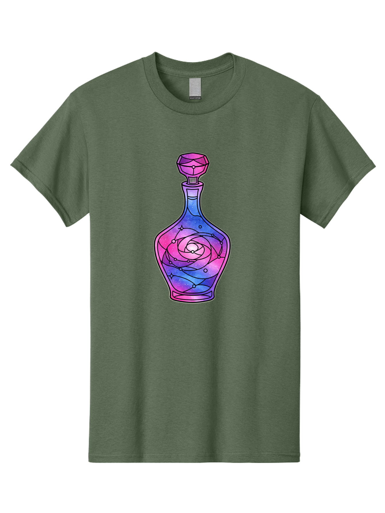 Galaxy-Perfume-Bottle-2 Men'S Graphic Tee, 100% Cotton, Comfortable Casual Summer Wear, Machine Washable, Vintage Camera, Old Camera, Antique Camera, Black Camera, Classic Photography, Photography Equipment, Nostalgic Device, Film Camera, Baj051