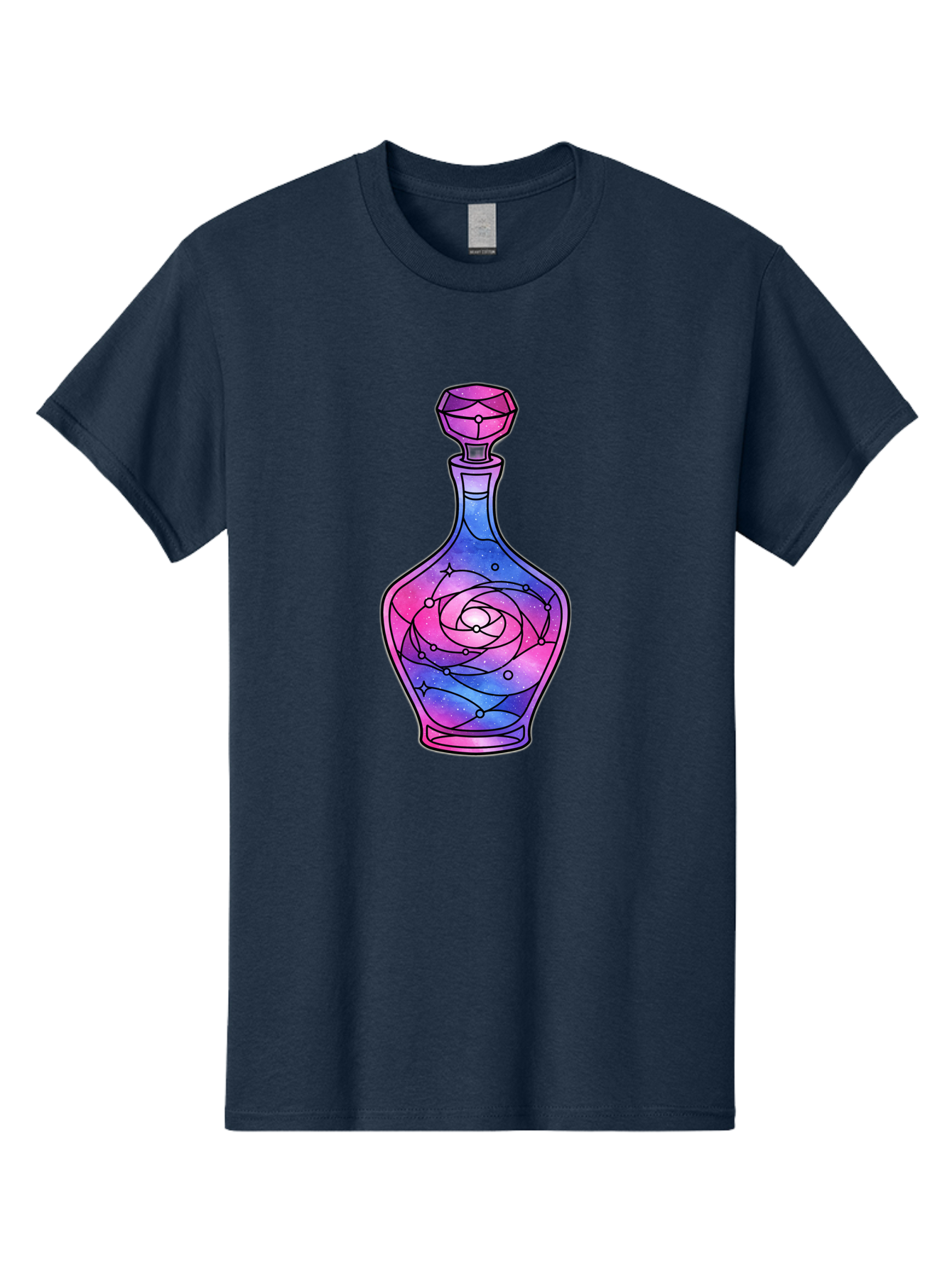 Galaxy-Perfume-Bottle-2 Men'S Graphic Tee, 100% Cotton, Comfortable Casual Summer Wear, Machine Washable, Vintage Camera, Old Camera, Antique Camera, Black Camera, Classic Photography, Photography Equipment, Nostalgic Device, Film Camera, Baj051