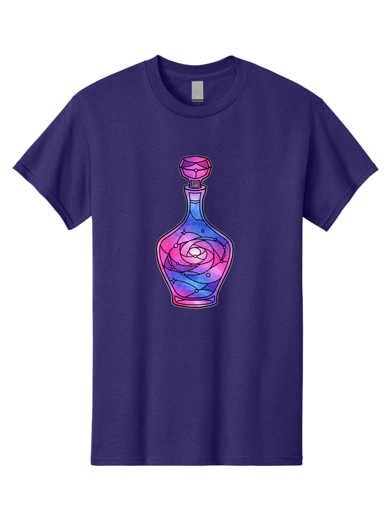 Galaxy-Perfume-Bottle-2 Men'S Graphic Tee, 100% Cotton, Comfortable Casual Summer Wear, Machine Washable, Vintage Camera, Old Camera, Antique Camera, Black Camera, Classic Photography, Photography Equipment, Nostalgic Device, Film Camera, Baj051