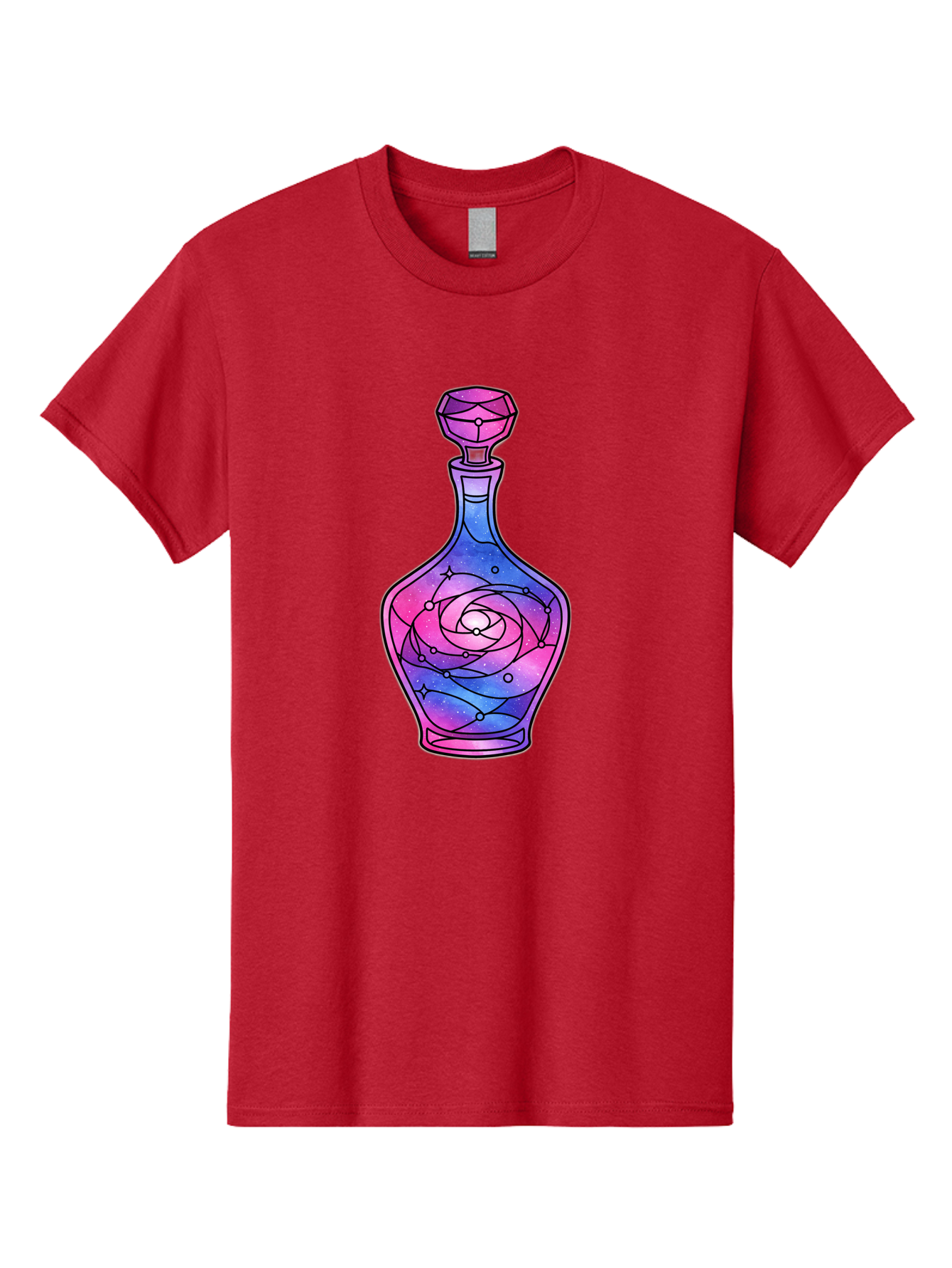 Galaxy-Perfume-Bottle-2 Men'S Graphic Tee, 100% Cotton, Comfortable Casual Summer Wear, Machine Washable, Vintage Camera, Old Camera, Antique Camera, Black Camera, Classic Photography, Photography Equipment, Nostalgic Device, Film Camera, Baj051