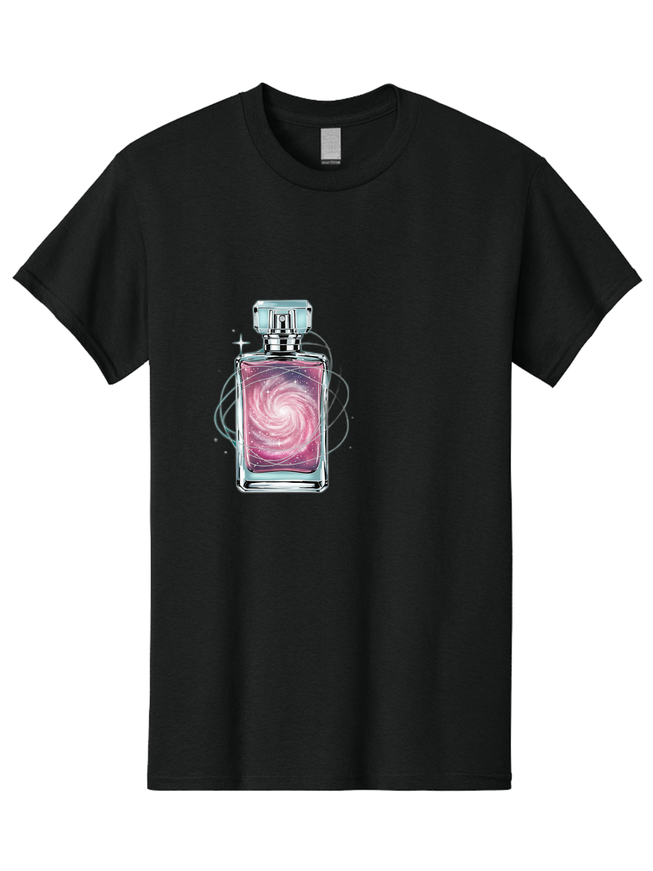 Galaxy-Perfume-Bottle-3 Men'S Graphic Tee, 100% Cotton, Comfortable Casual Summer Wear, Machine Washable, Vintage Camera, Old Camera, Antique Camera, Black Camera, Classic Photography, Photography Equipment, Nostalgic Device, Film Camera, Baj052