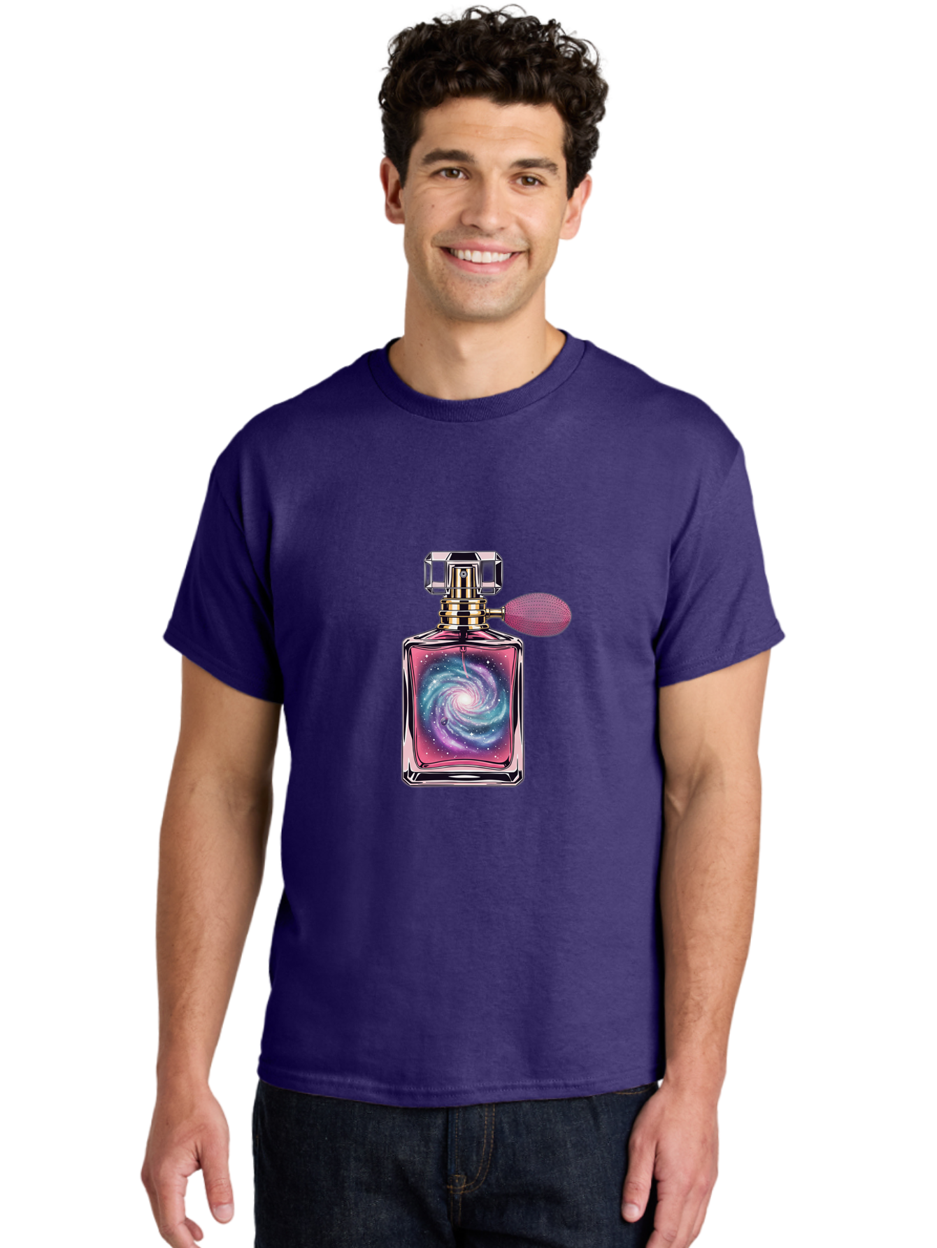 Galaxy-Perfume-Bottle Men'S Graphic Tee, 100% Cotton, Comfortable Casual Summer Wear, Machine Washable, Vintage Camera, Old Camera, Antique Camera, Black Camera, Classic Photography, Photography Equipment, Nostalgic Device, Film Camera, Baj053