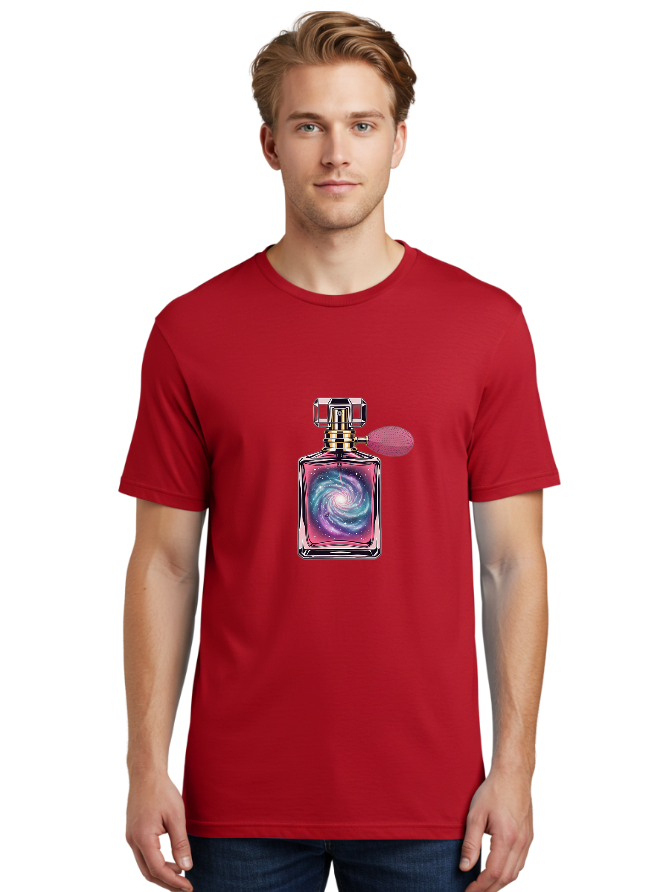 Galaxy-Perfume-Bottle Men'S Graphic Tee, 100% Cotton, Comfortable Casual Summer Wear, Machine Washable, Vintage Camera, Old Camera, Antique Camera, Black Camera, Classic Photography, Photography Equipment, Nostalgic Device, Film Camera, Baj053