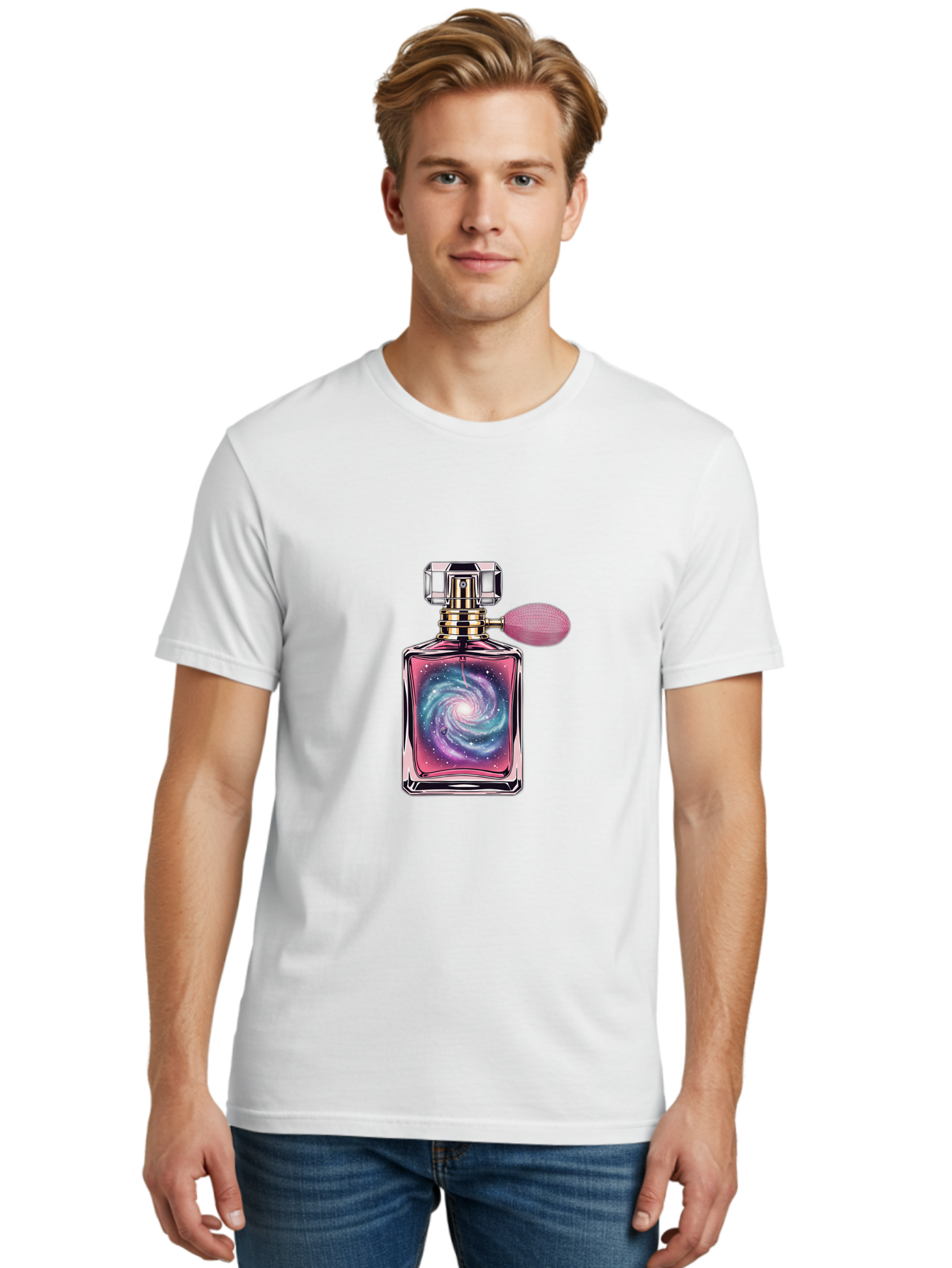 Galaxy-Perfume-Bottle Men'S Graphic Tee, 100% Cotton, Comfortable Casual Summer Wear, Machine Washable, Vintage Camera, Old Camera, Antique Camera, Black Camera, Classic Photography, Photography Equipment, Nostalgic Device, Film Camera, Baj053