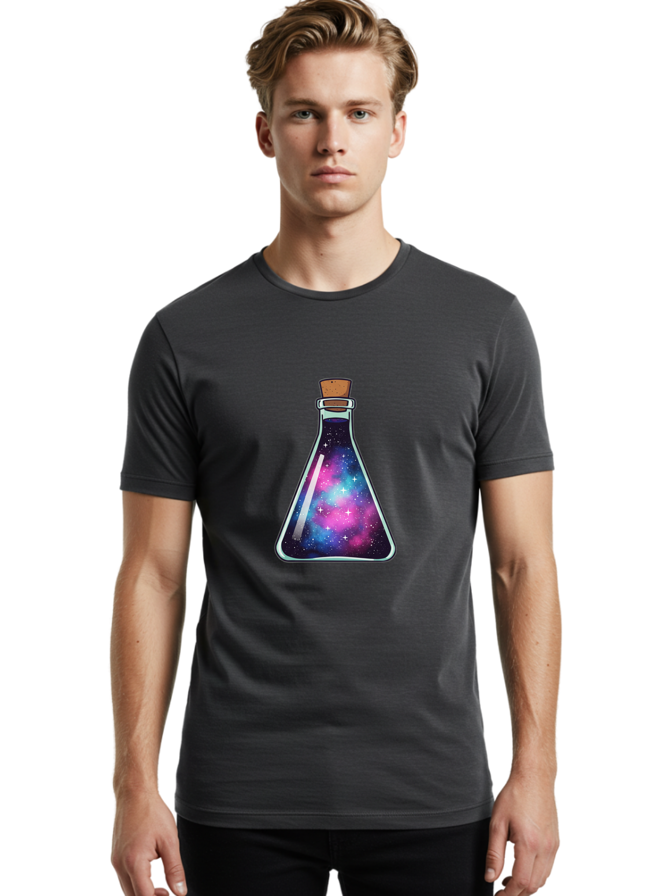 Galaxy-Potion-2 Men'S Graphic Tee, 100% Cotton, Comfortable Casual Summer Wear, Machine Washable, Vintage Camera, Old Camera, Antique Camera, Black Camera, Classic Photography, Photography Equipment, Nostalgic Device, Film Camera, Camera Art Baj056