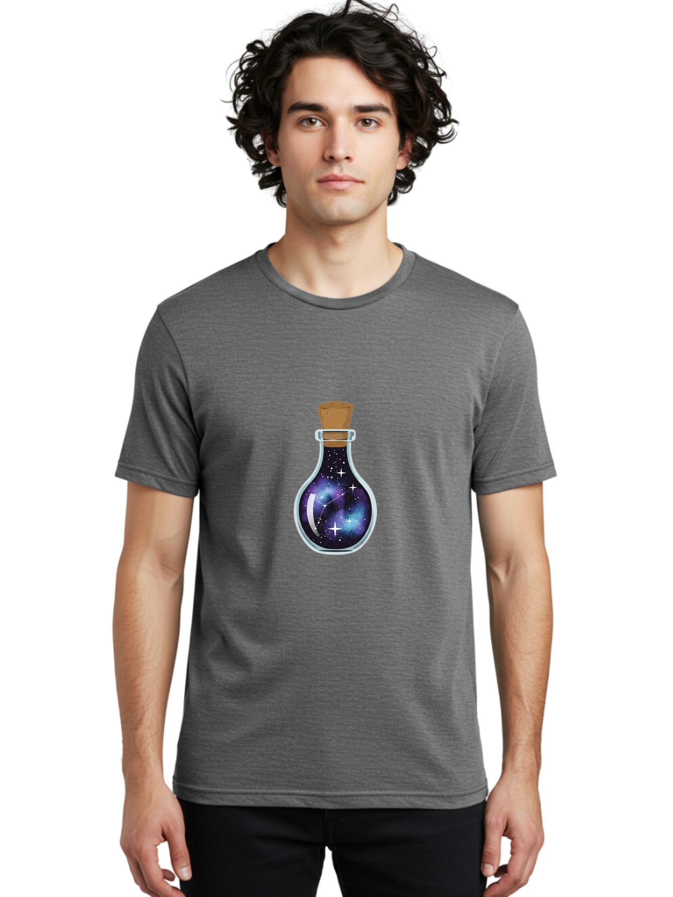 Galaxy-Potion-Bottle-1 Men'S Graphic Tee, 100% Cotton, Comfortable Casual Summer Wear, Machine Washable, Vintage Camera, Old Camera, Antique Camera, Black Camera, Classic Photography, Photography Equipment, Nostalgic Device, Film Camera, Baj058