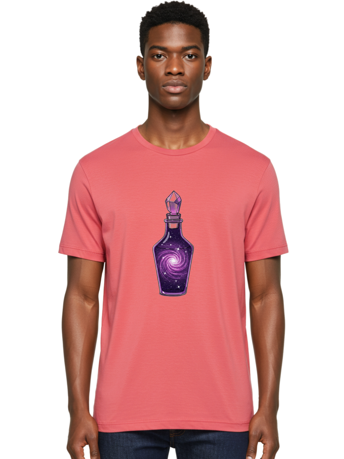 Galaxy-Potion-Bottle-2 Men'S Graphic Tee, 100% Cotton, Comfortable Casual Summer Wear, Machine Washable, Vintage Camera, Old Camera, Antique Camera, Black Camera, Classic Photography, Photography Equipment, Nostalgic Device, Film Camera, Baj059
