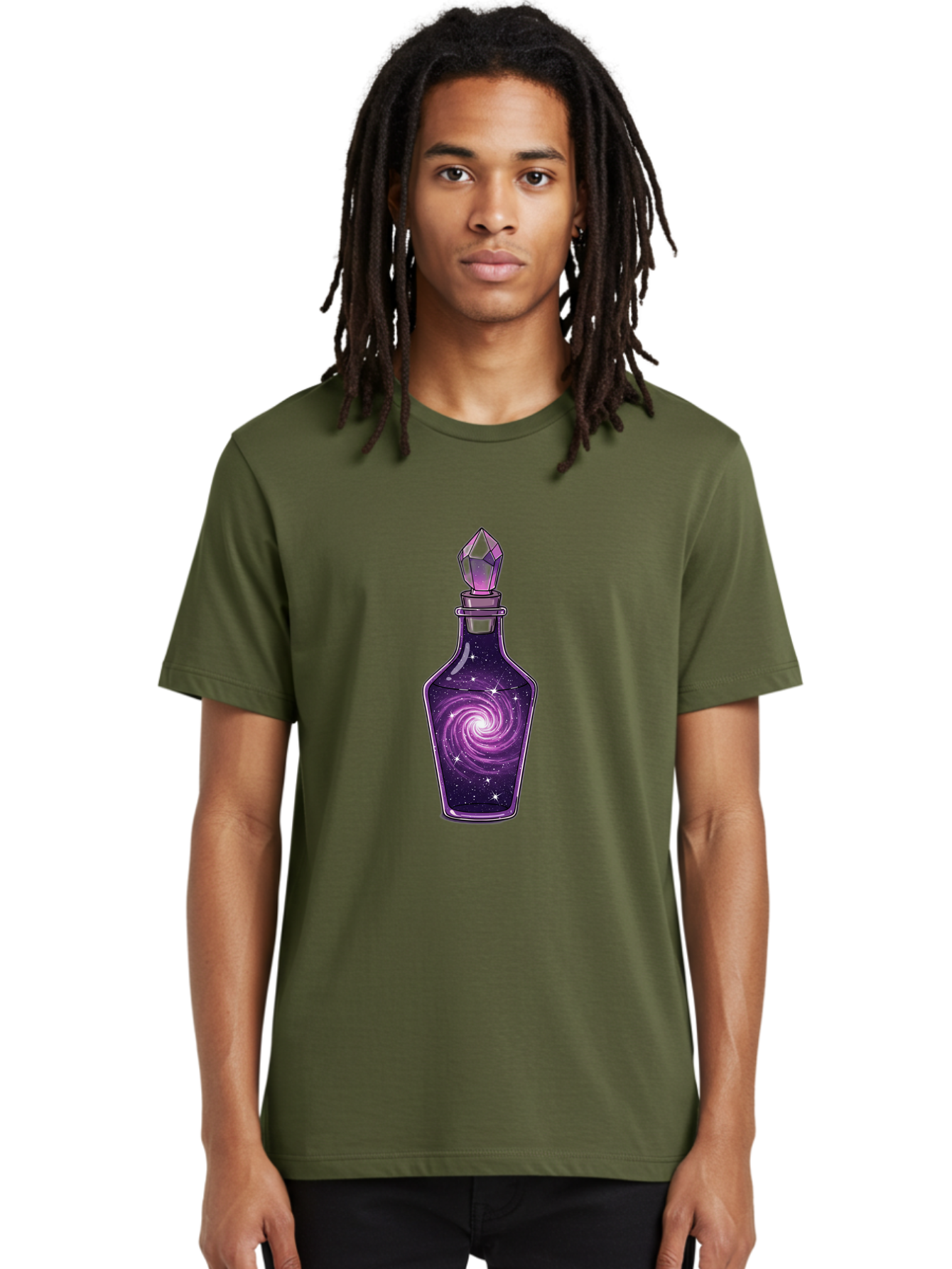 Galaxy-Potion-Bottle-2 Men'S Graphic Tee, 100% Cotton, Comfortable Casual Summer Wear, Machine Washable, Vintage Camera, Old Camera, Antique Camera, Black Camera, Classic Photography, Photography Equipment, Nostalgic Device, Film Camera, Baj059