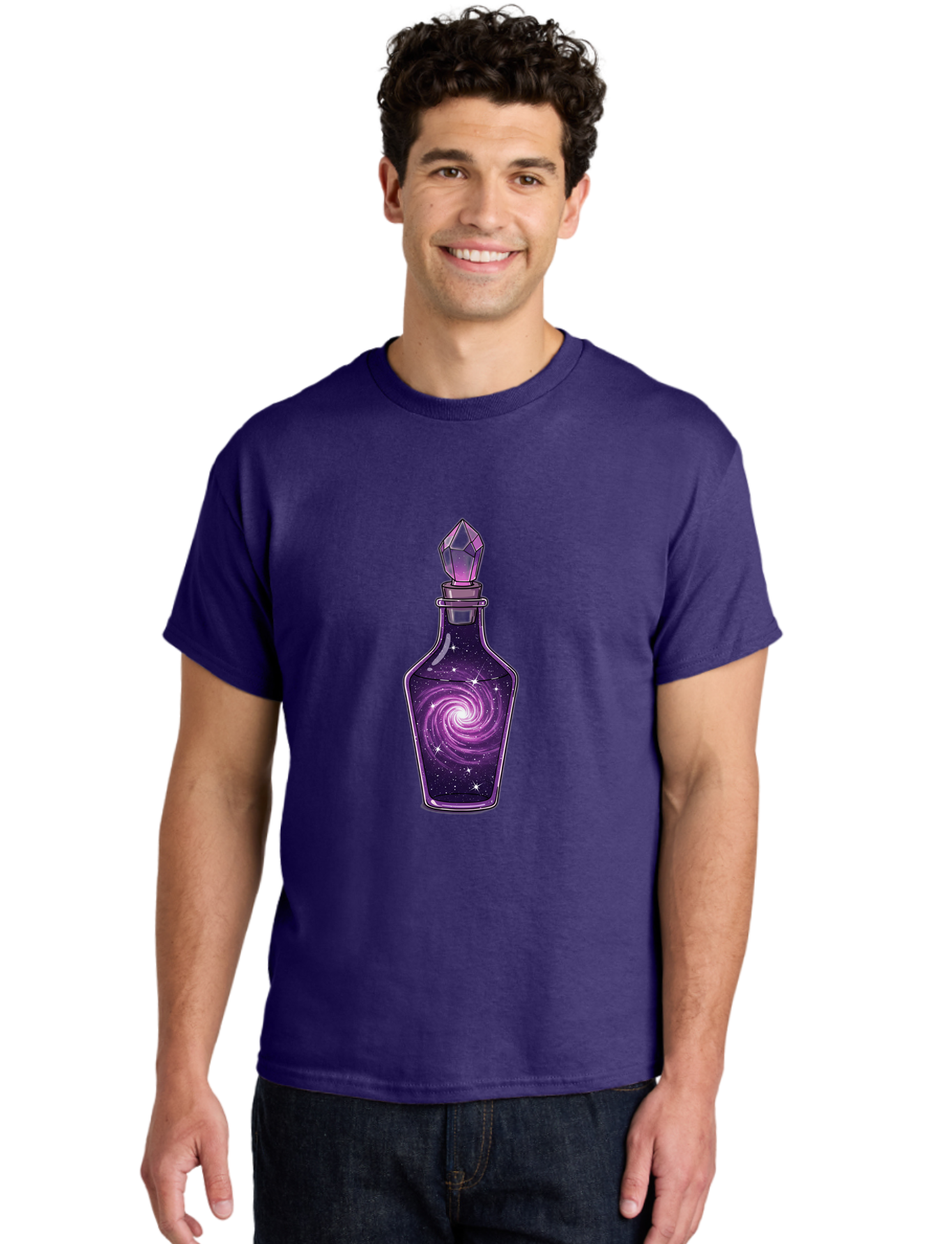Galaxy-Potion-Bottle-2 Men'S Graphic Tee, 100% Cotton, Comfortable Casual Summer Wear, Machine Washable, Vintage Camera, Old Camera, Antique Camera, Black Camera, Classic Photography, Photography Equipment, Nostalgic Device, Film Camera, Baj059