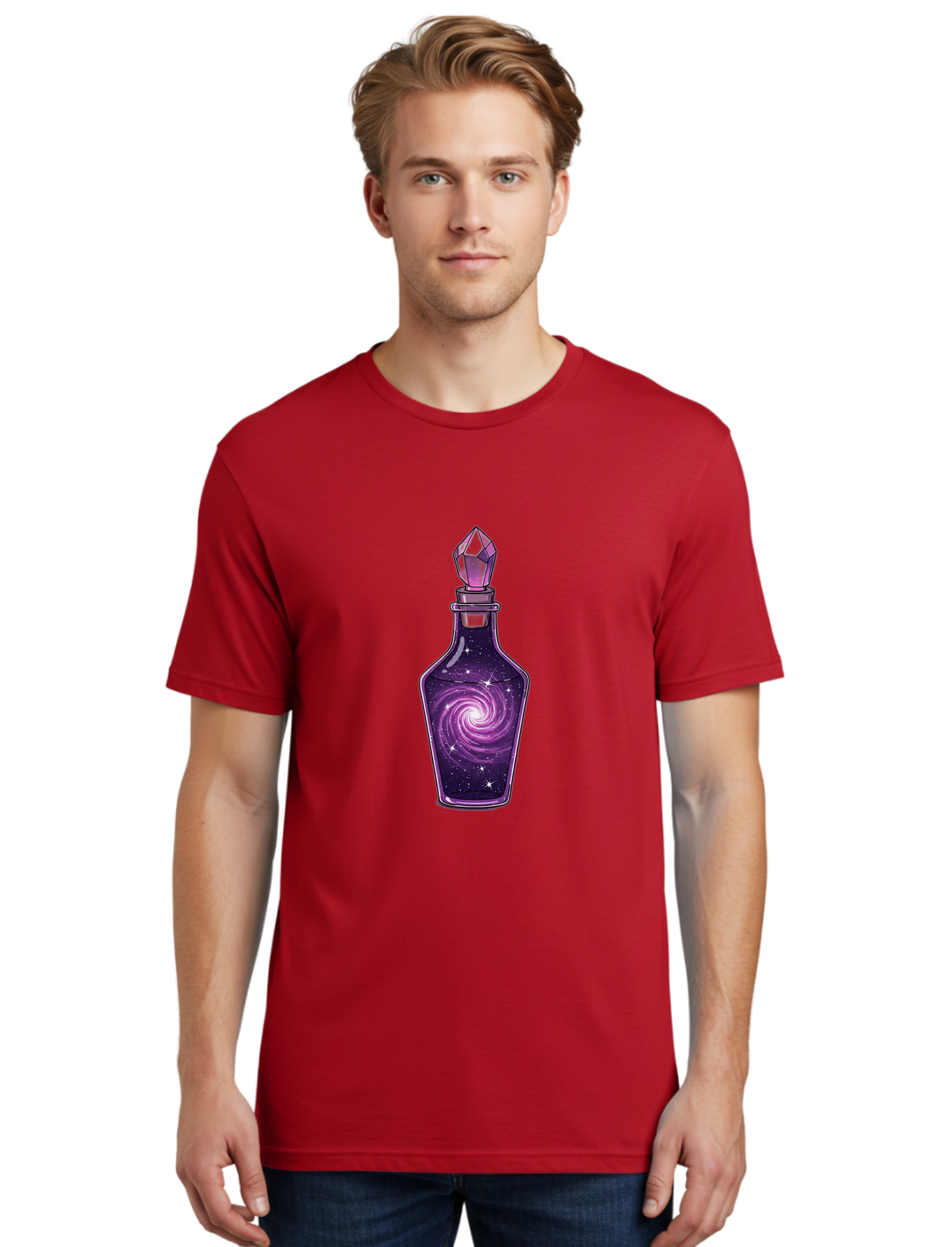 Galaxy-Potion-Bottle-2 Men'S Graphic Tee, 100% Cotton, Comfortable Casual Summer Wear, Machine Washable, Vintage Camera, Old Camera, Antique Camera, Black Camera, Classic Photography, Photography Equipment, Nostalgic Device, Film Camera, Baj059