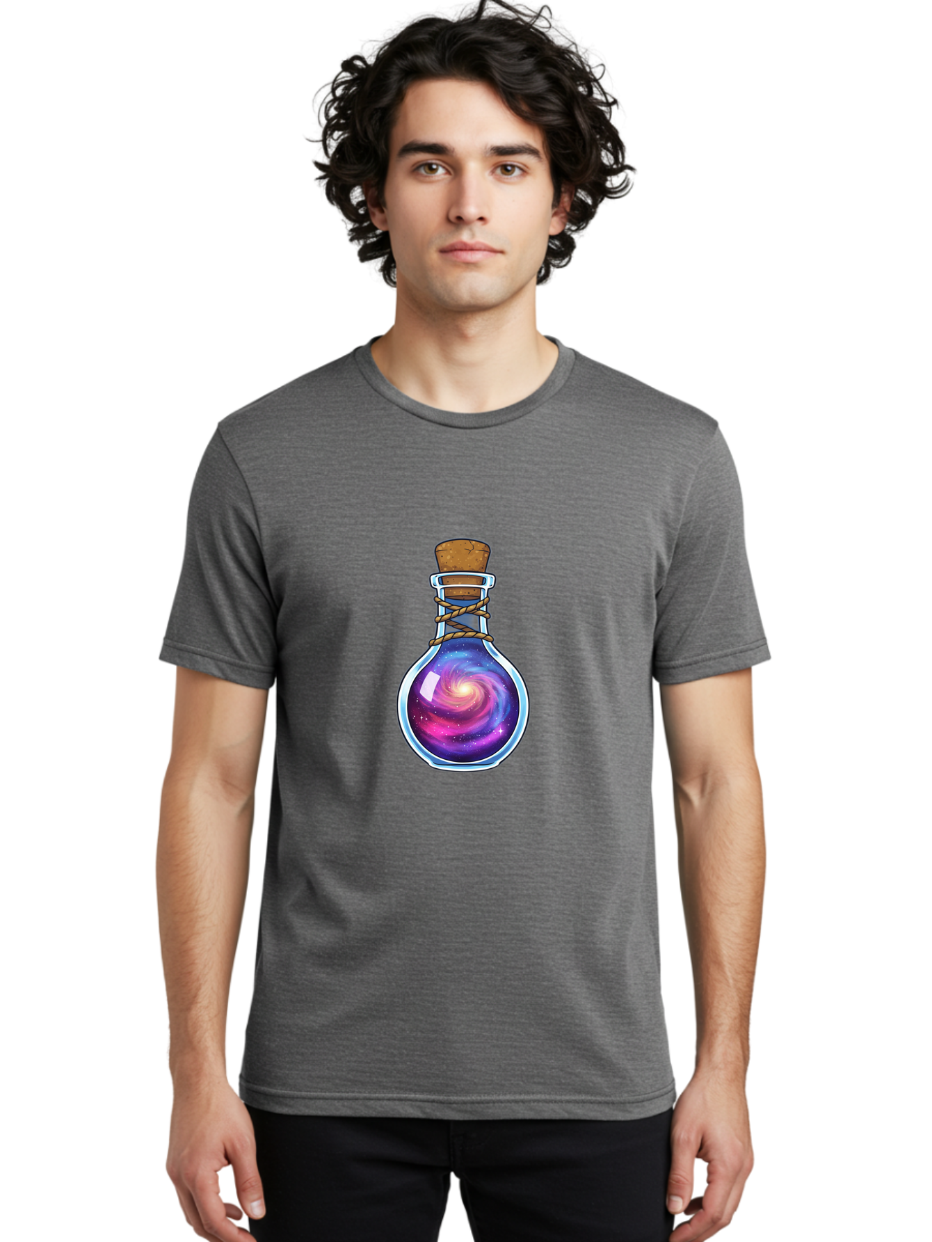 Galaxy-Potion-Bottle-3 Men'S Graphic Tee, 100% Cotton, Comfortable Casual Summer Wear, Machine Washable, Vintage Camera, Old Camera, Antique Camera, Black Camera, Classic Photography, Photography Equipment, Nostalgic Device, Film Camera, Baj060