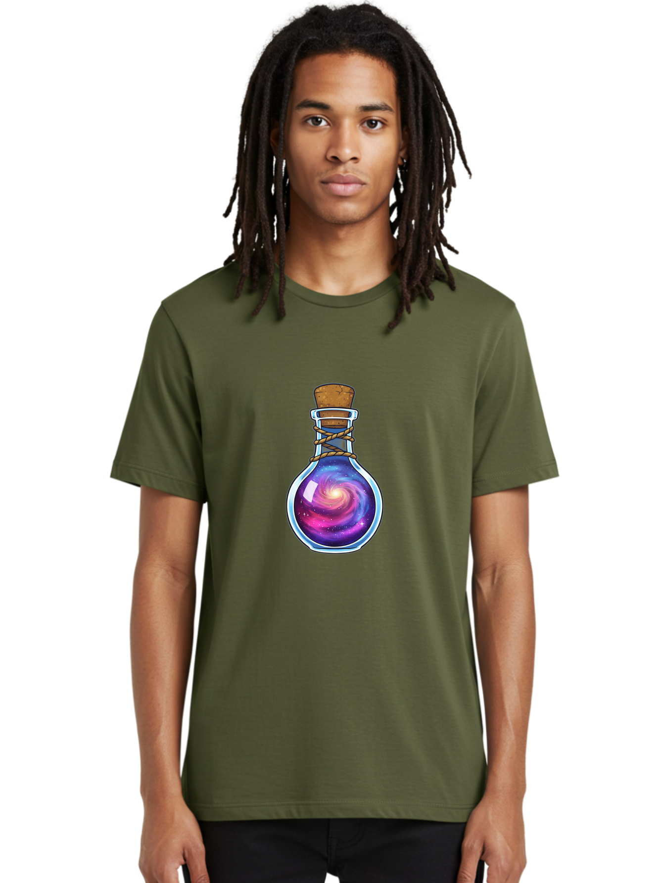 Galaxy-Potion-Bottle-3 Men'S Graphic Tee, 100% Cotton, Comfortable Casual Summer Wear, Machine Washable, Vintage Camera, Old Camera, Antique Camera, Black Camera, Classic Photography, Photography Equipment, Nostalgic Device, Film Camera, Baj060