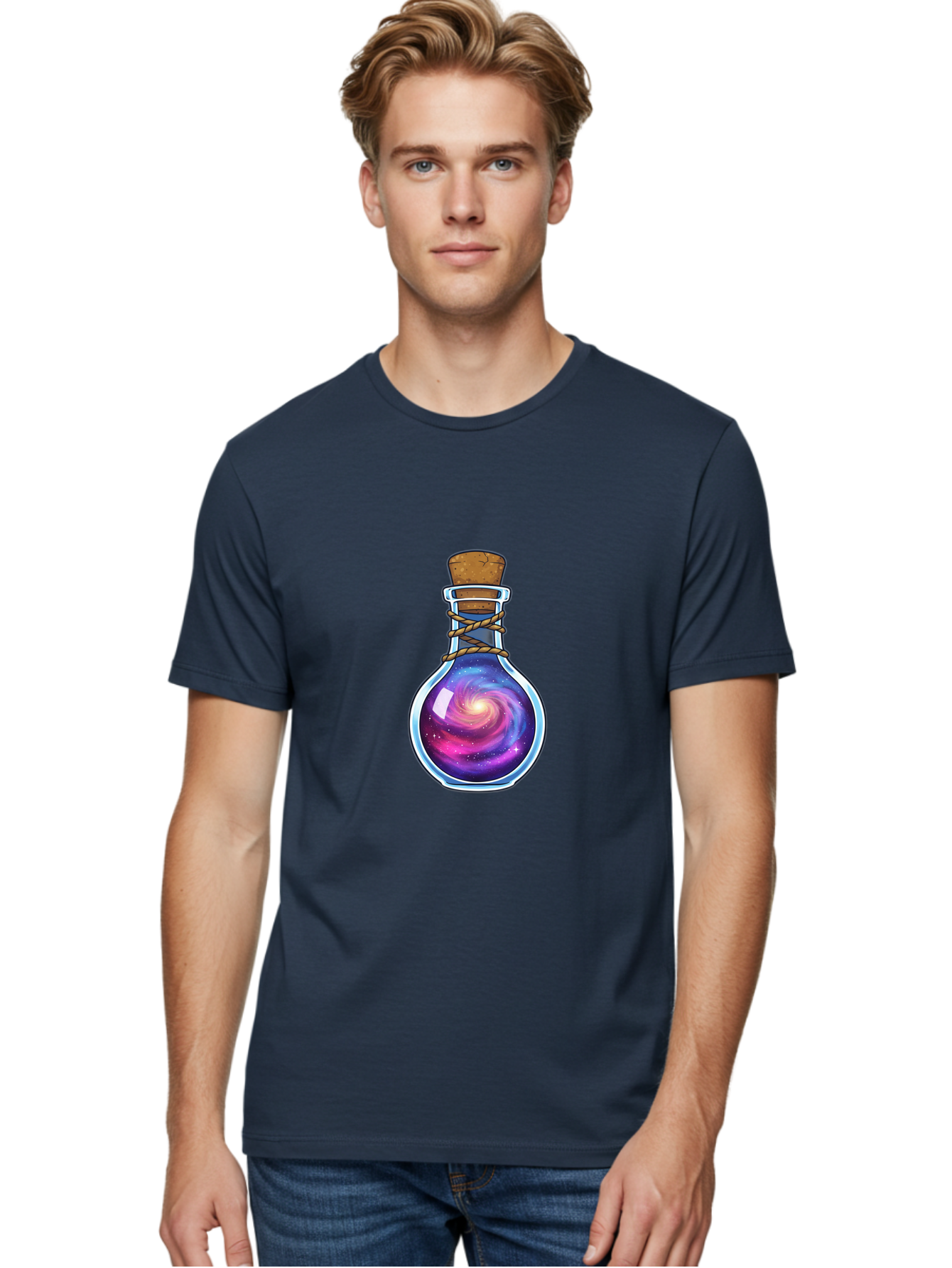 Galaxy-Potion-Bottle-3 Men'S Graphic Tee, 100% Cotton, Comfortable Casual Summer Wear, Machine Washable, Vintage Camera, Old Camera, Antique Camera, Black Camera, Classic Photography, Photography Equipment, Nostalgic Device, Film Camera, Baj060