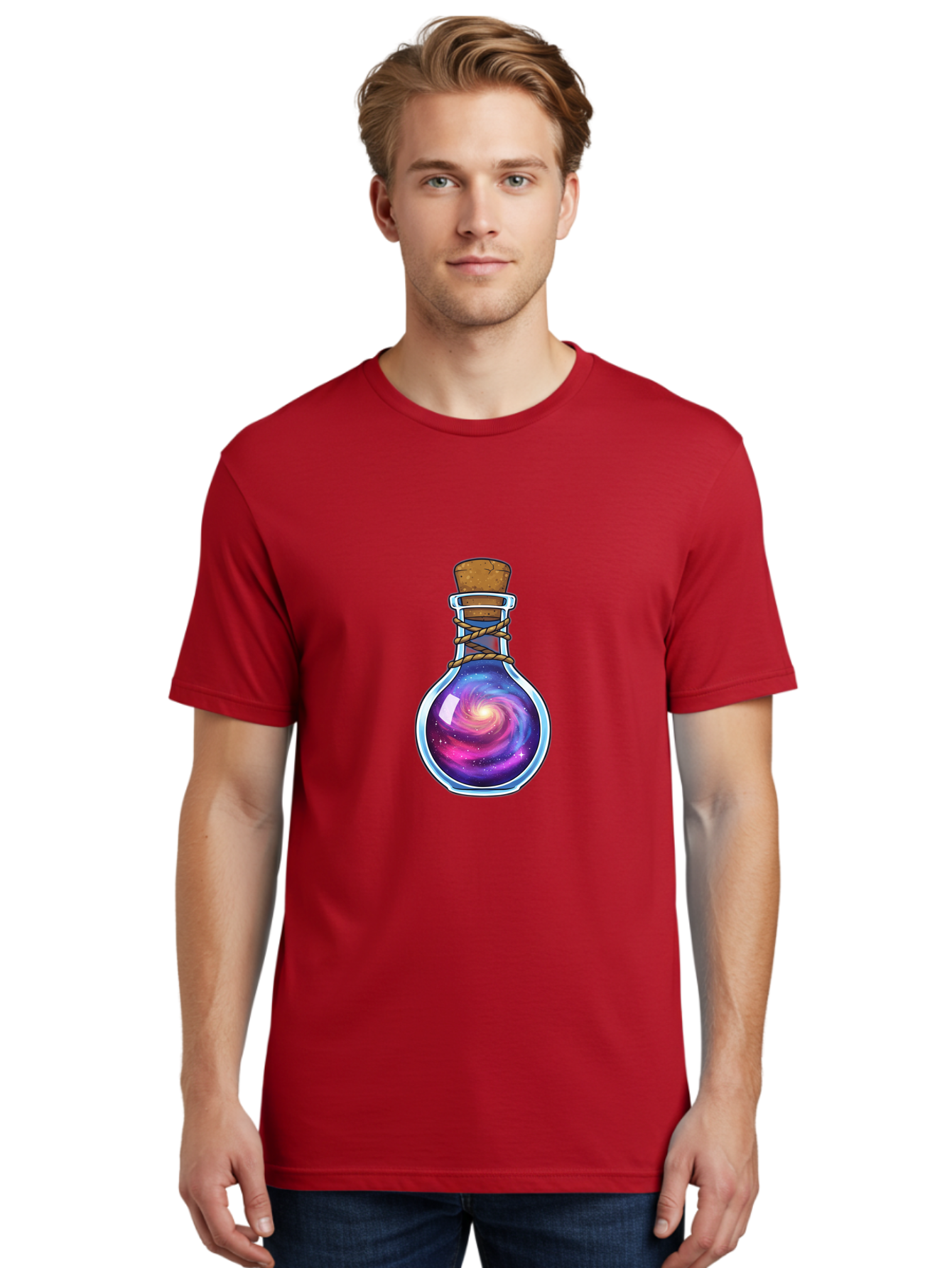 Galaxy-Potion-Bottle-3 Men'S Graphic Tee, 100% Cotton, Comfortable Casual Summer Wear, Machine Washable, Vintage Camera, Old Camera, Antique Camera, Black Camera, Classic Photography, Photography Equipment, Nostalgic Device, Film Camera, Baj060