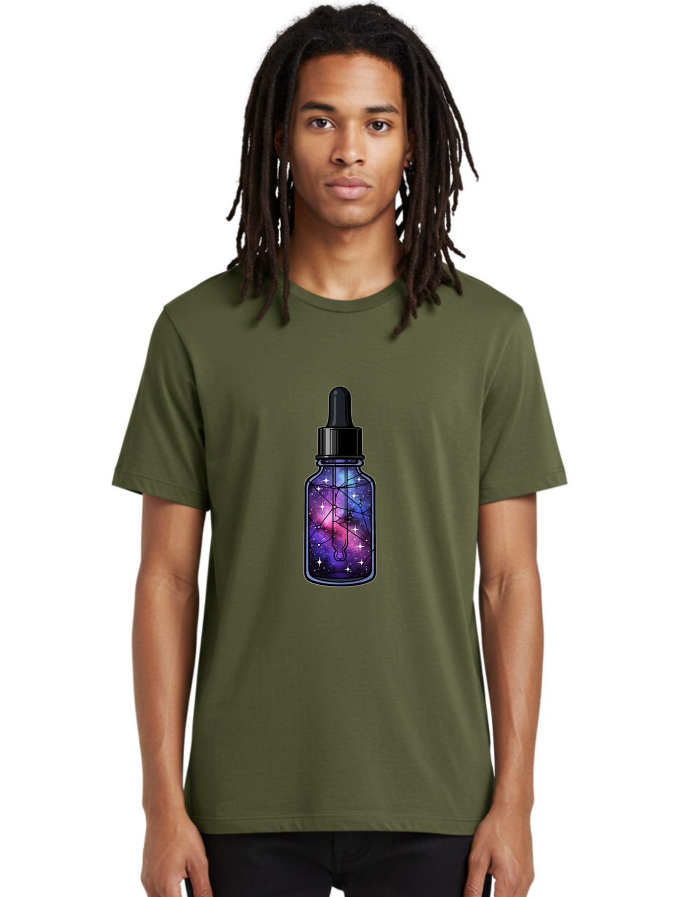 Galaxy-Serum-Bottle Men'S Graphic Tee, 100% Cotton, Comfortable Casual Summer Wear, Machine Washable, Vintage Camera, Old Camera, Antique Camera, Black Camera, Classic Photography, Photography Equipment, Nostalgic Device, Film Camera, Baj063