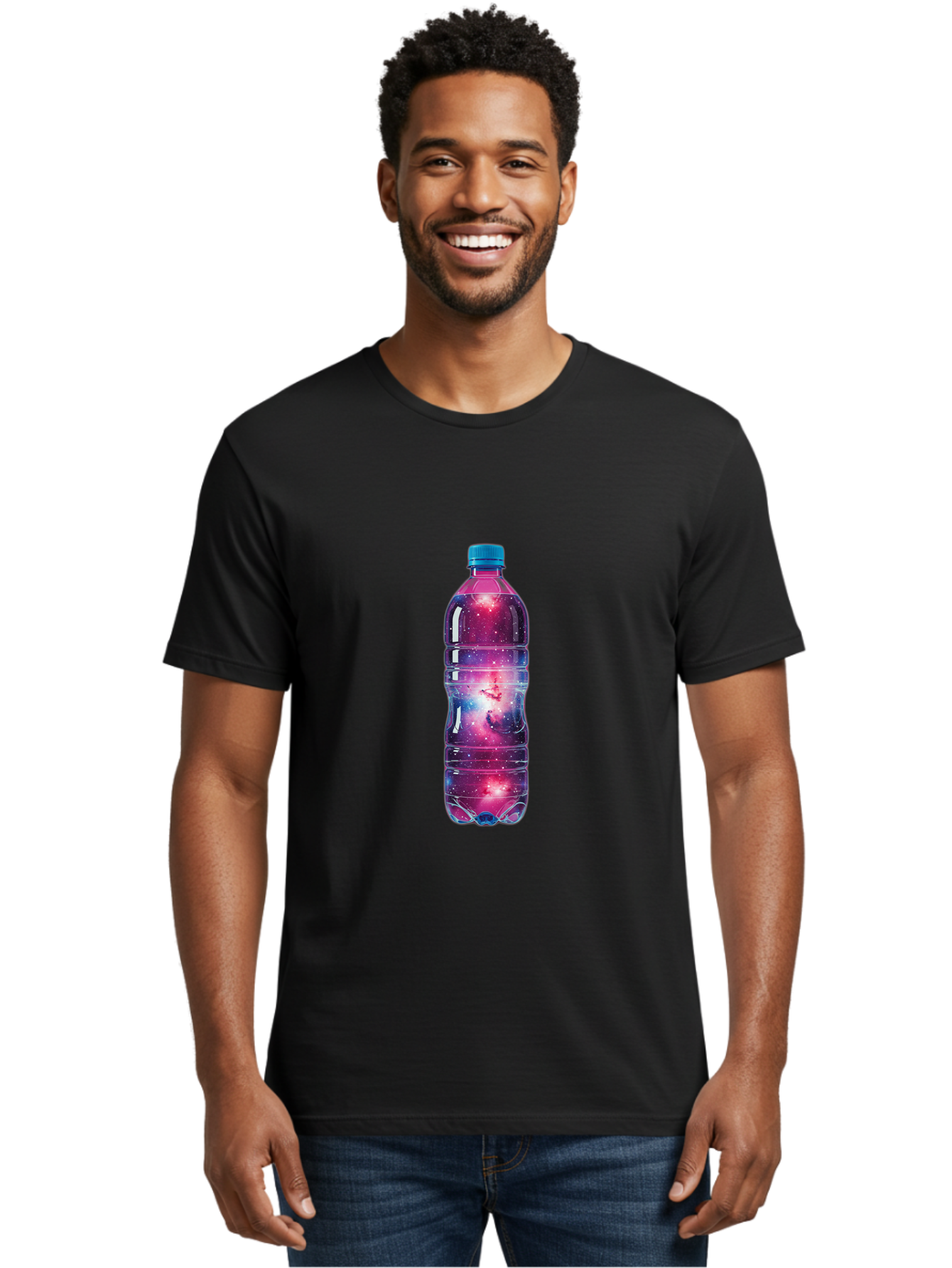 Galaxy-Water-Bottle Men'S Graphic Tee, 100% Cotton, Comfortable Casual Summer Wear, Machine Washable, Vintage Camera, Old Camera, Antique Camera, Black Camera, Classic Photography, Photography Equipment, Nostalgic Device, Film Camera, Baj064