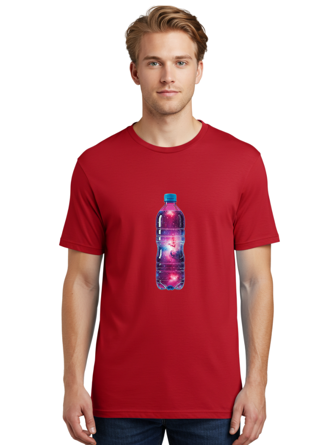 Galaxy-Water-Bottle Men'S Graphic Tee, 100% Cotton, Comfortable Casual Summer Wear, Machine Washable, Vintage Camera, Old Camera, Antique Camera, Black Camera, Classic Photography, Photography Equipment, Nostalgic Device, Film Camera, Baj064