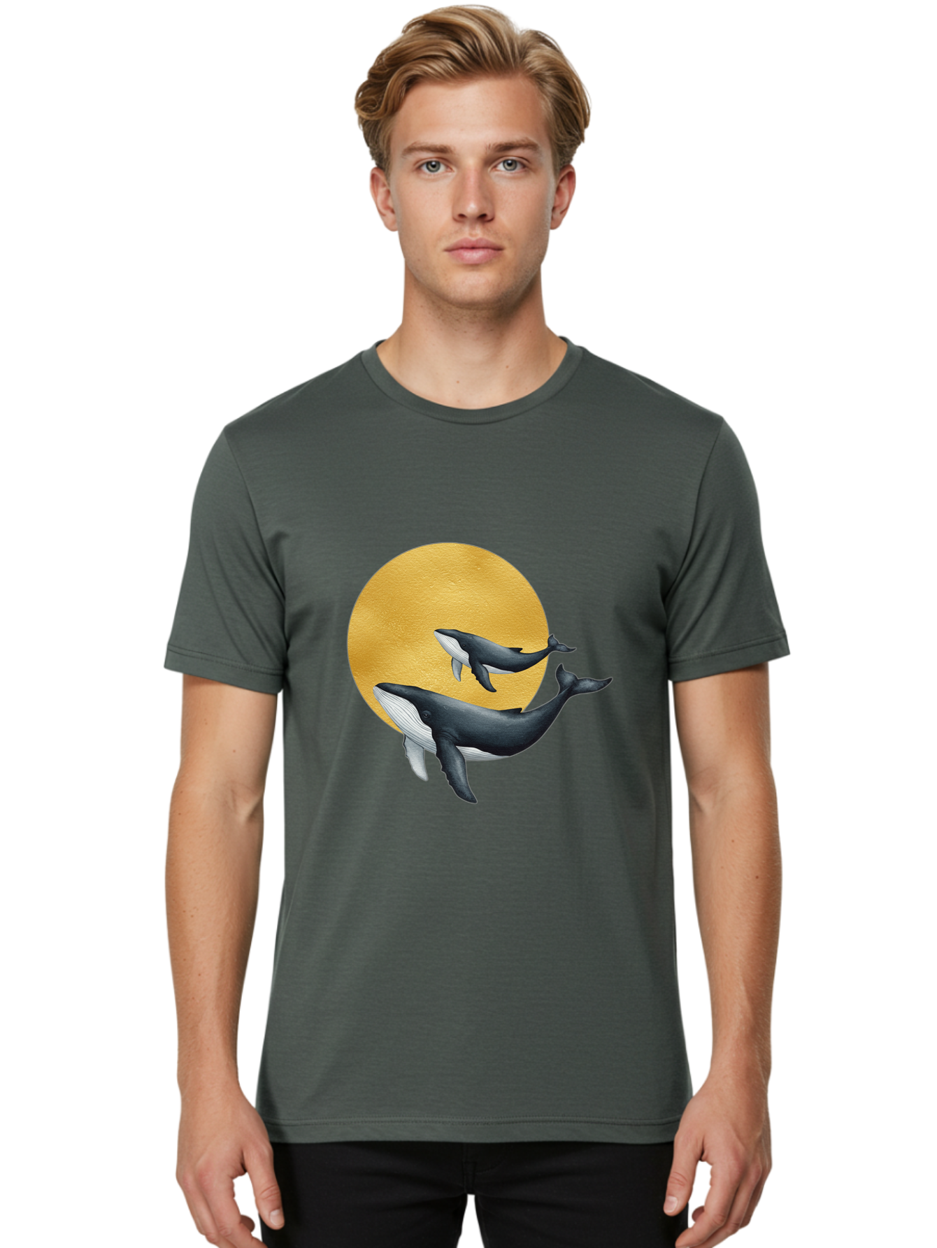 Gold-Moon-Whales Men'S Graphic Tee, 100% Cotton, Comfortable Casual Summer Wear, Machine Washable, Vintage Camera, Old Camera, Antique Camera, Black Camera, Classic Photography, Photography Equipment, Nostalgic Device, Film Camera, Camera Art Baj069