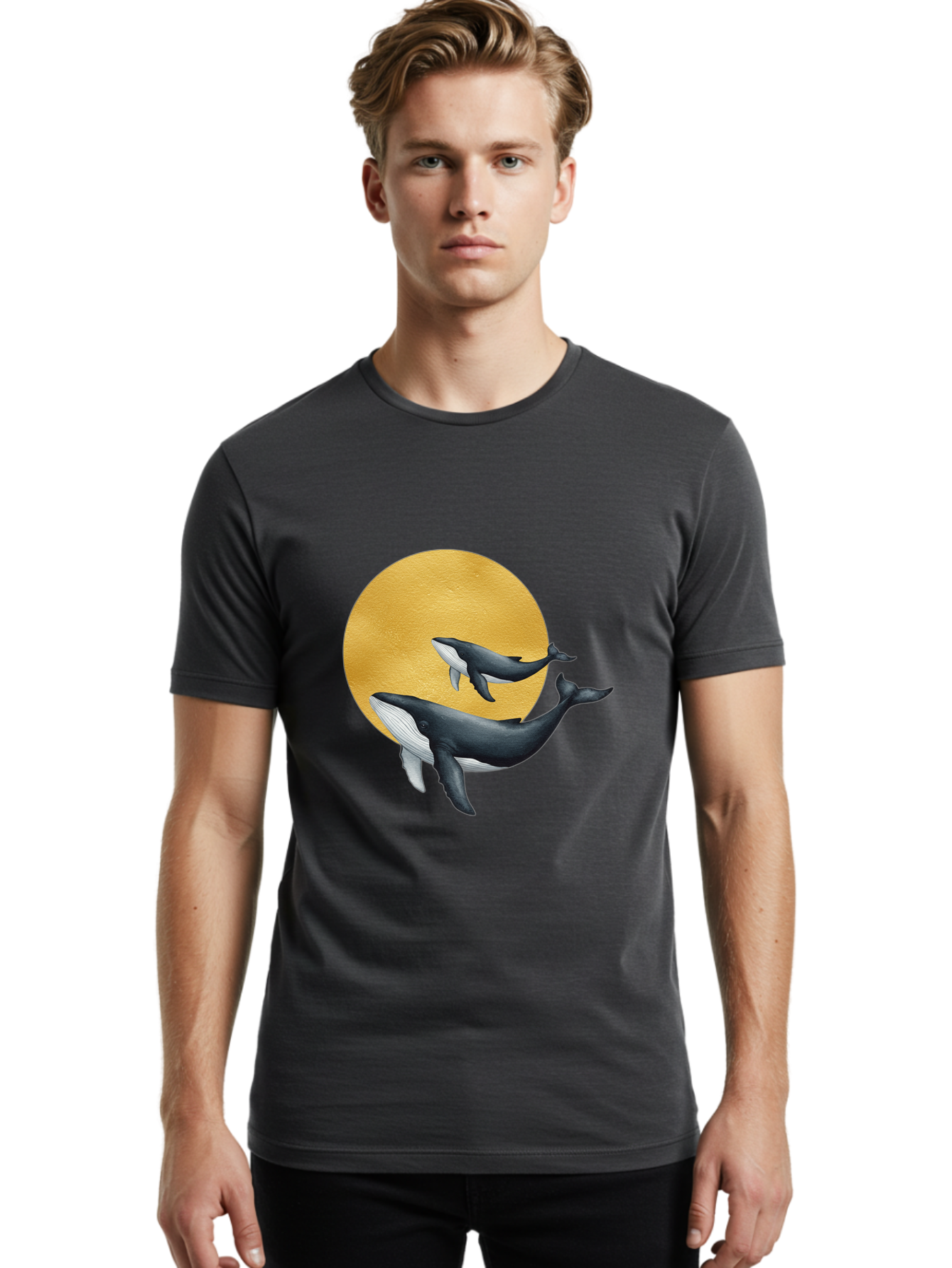 Gold-Moon-Whales Men'S Graphic Tee, 100% Cotton, Comfortable Casual Summer Wear, Machine Washable, Vintage Camera, Old Camera, Antique Camera, Black Camera, Classic Photography, Photography Equipment, Nostalgic Device, Film Camera, Camera Art Baj069
