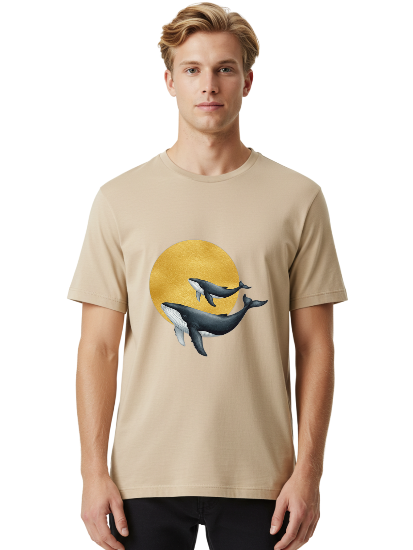 Gold-Moon-Whales Men'S Graphic Tee, 100% Cotton, Comfortable Casual Summer Wear, Machine Washable, Vintage Camera, Old Camera, Antique Camera, Black Camera, Classic Photography, Photography Equipment, Nostalgic Device, Film Camera, Camera Art Baj069