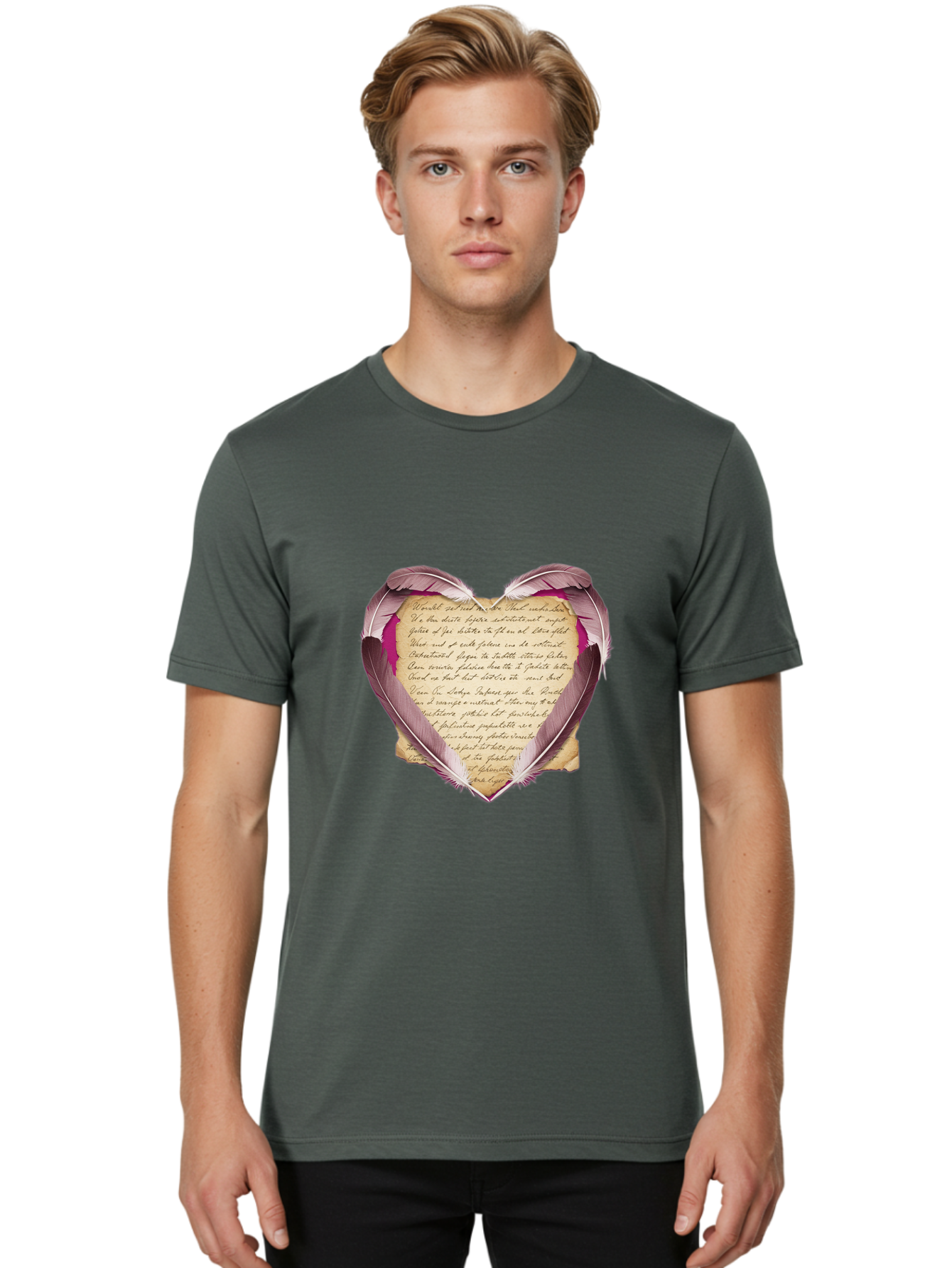 Heart-Shaped-Letter Men'S Graphic Tee, 100% Cotton, Comfortable Casual Summer Wear, Machine Washable, Vintage Camera, Old Camera, Antique Camera, Black Camera, Classic Photography, Photography Equipment, Nostalgic Device, Film Camera, Baj075