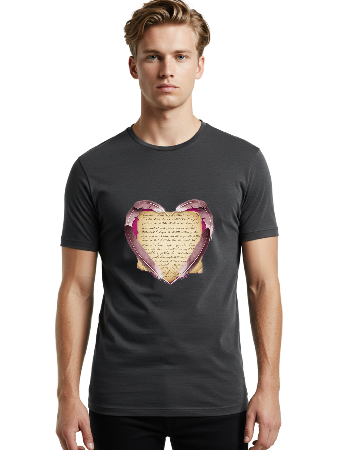 Heart-Shaped-Letter Men'S Graphic Tee, 100% Cotton, Comfortable Casual Summer Wear, Machine Washable, Vintage Camera, Old Camera, Antique Camera, Black Camera, Classic Photography, Photography Equipment, Nostalgic Device, Film Camera, Baj075