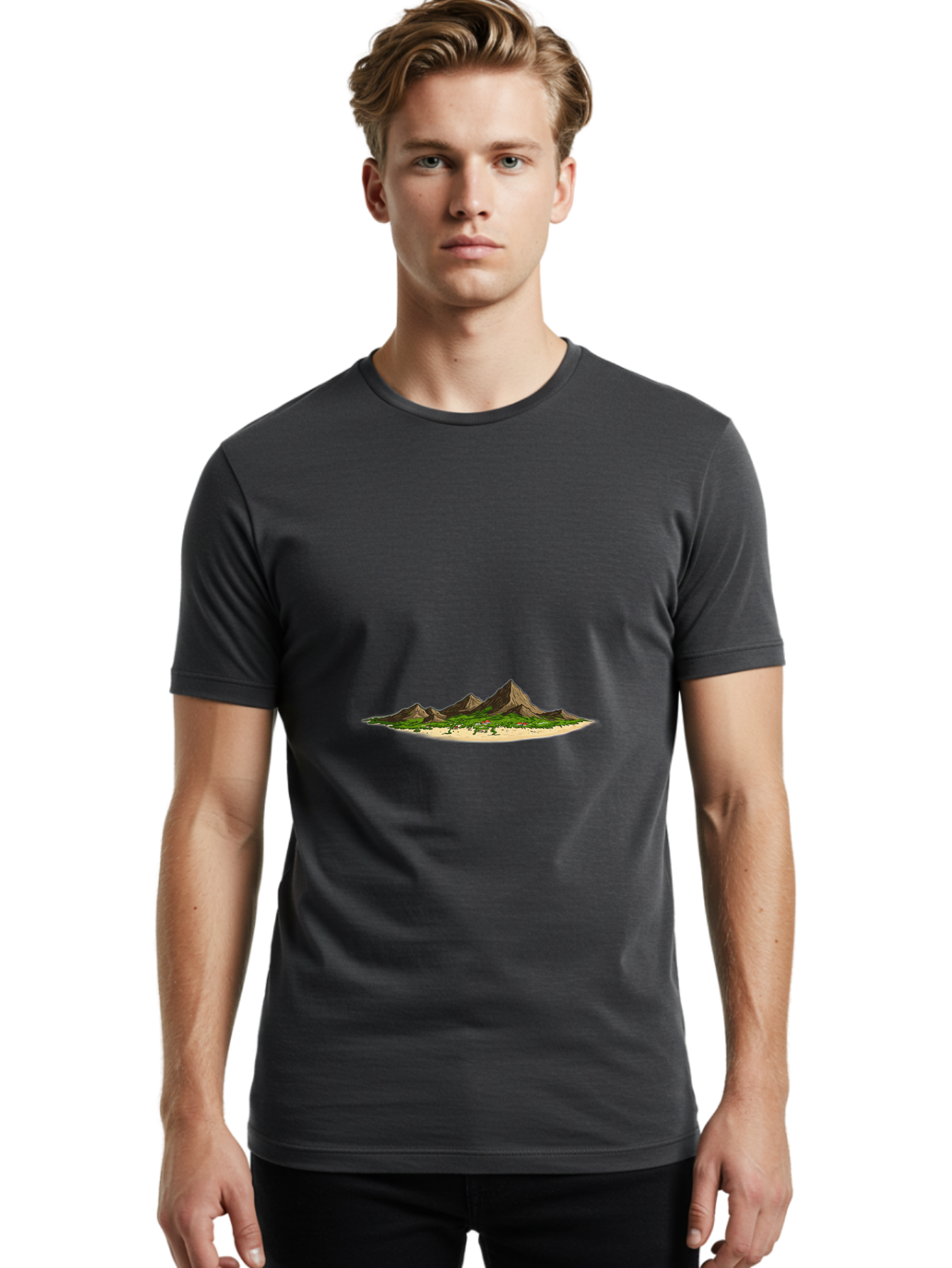 Island Men'S Graphic Tee, 100% Cotton, Comfortable Casual Summer Wear, Machine Washable, Vintage Camera, Old Camera, Antique Camera, Black Camera, Classic Photography, Photography Equipment, Nostalgic Device, Film Camera, Camera Art Baj080