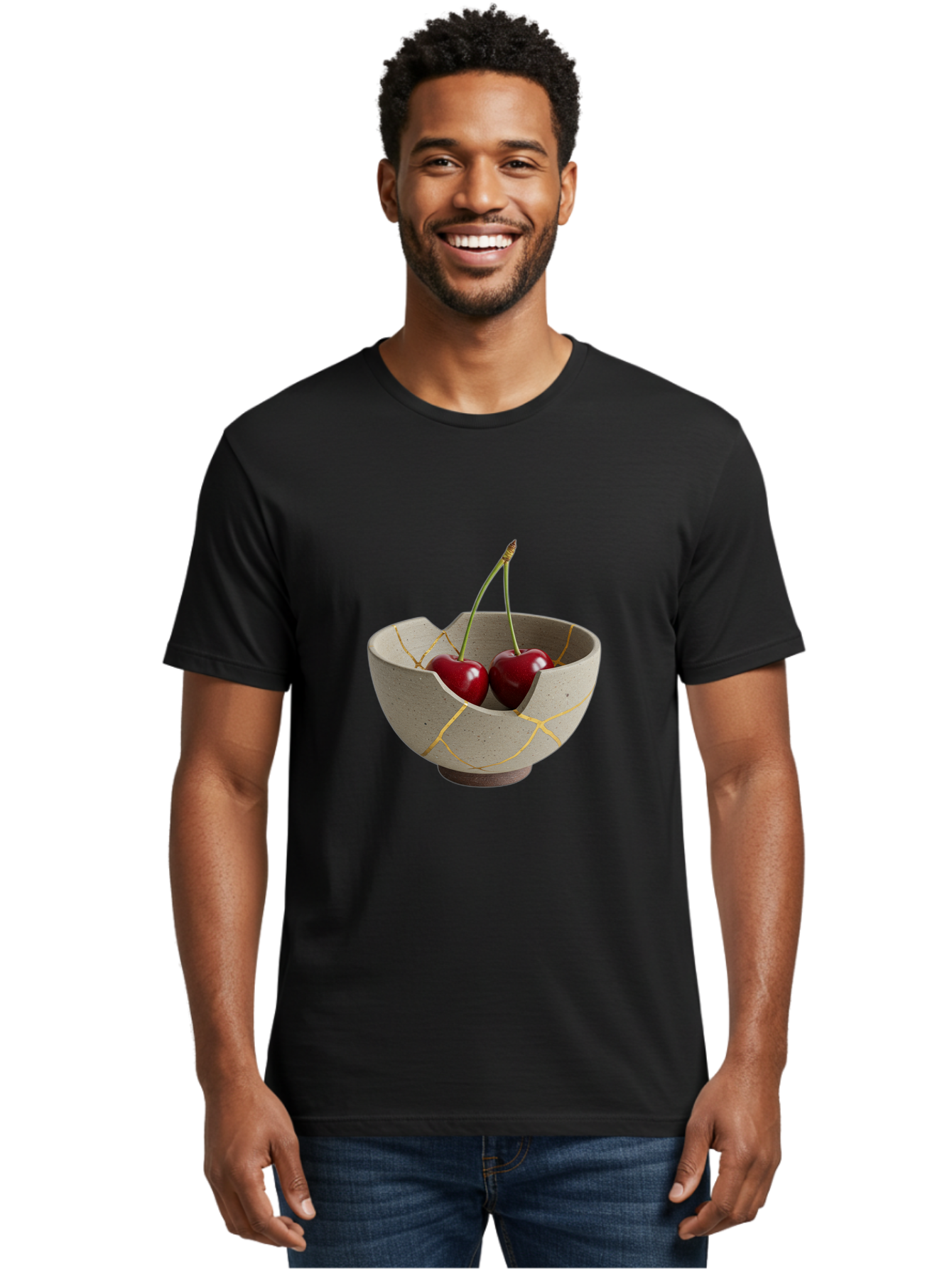 Kintsugi-Bowl-Cherries Men'S Graphic Tee, 100% Cotton, Comfortable Casual Summer Wear, Machine Washable, Vintage Camera, Old Camera, Antique Camera, Black Camera, Classic Photography, Photography Equipment, Nostalgic Device, Film Camera, Baj082