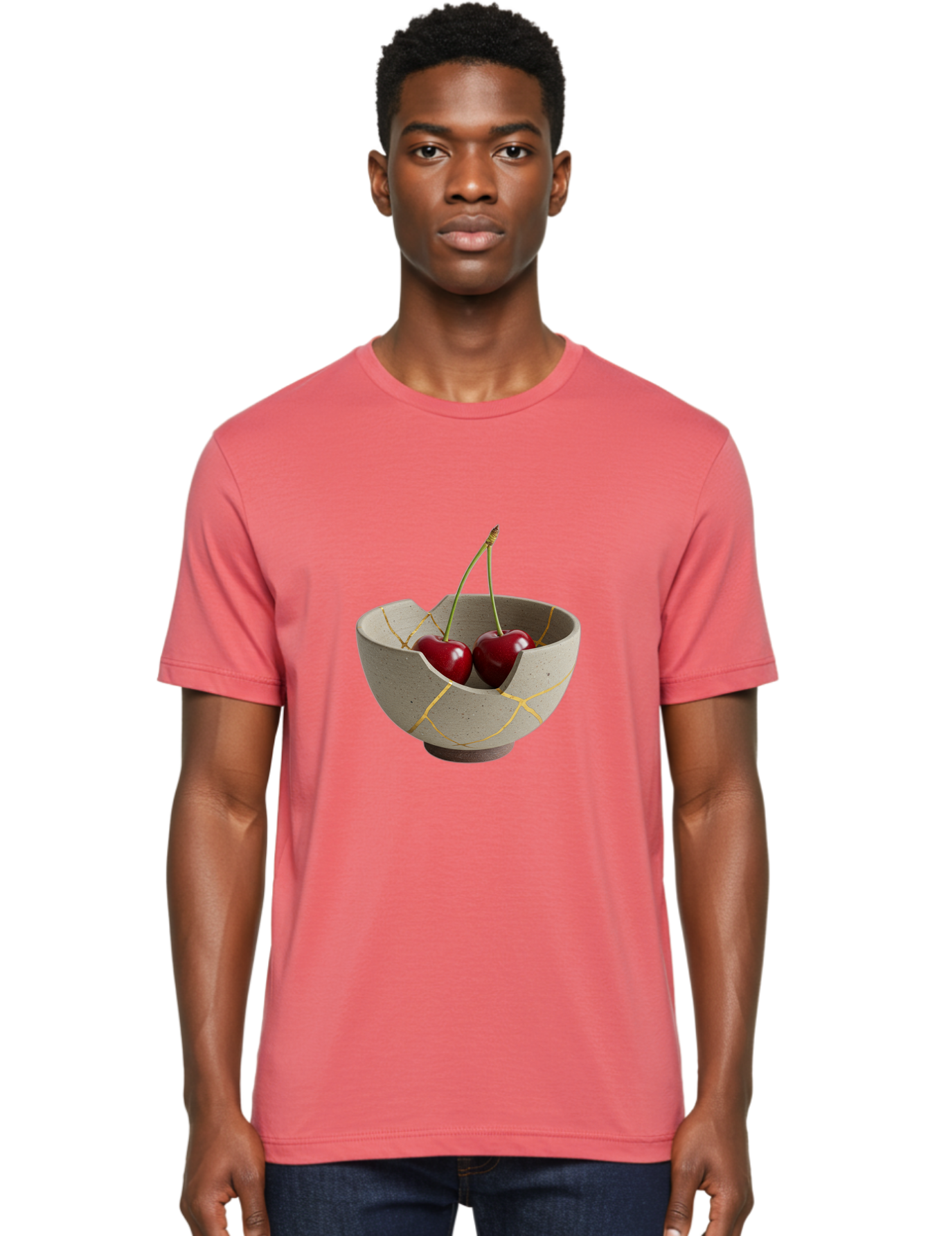 Kintsugi-Bowl-Cherries Men'S Graphic Tee, 100% Cotton, Comfortable Casual Summer Wear, Machine Washable, Vintage Camera, Old Camera, Antique Camera, Black Camera, Classic Photography, Photography Equipment, Nostalgic Device, Film Camera, Baj082