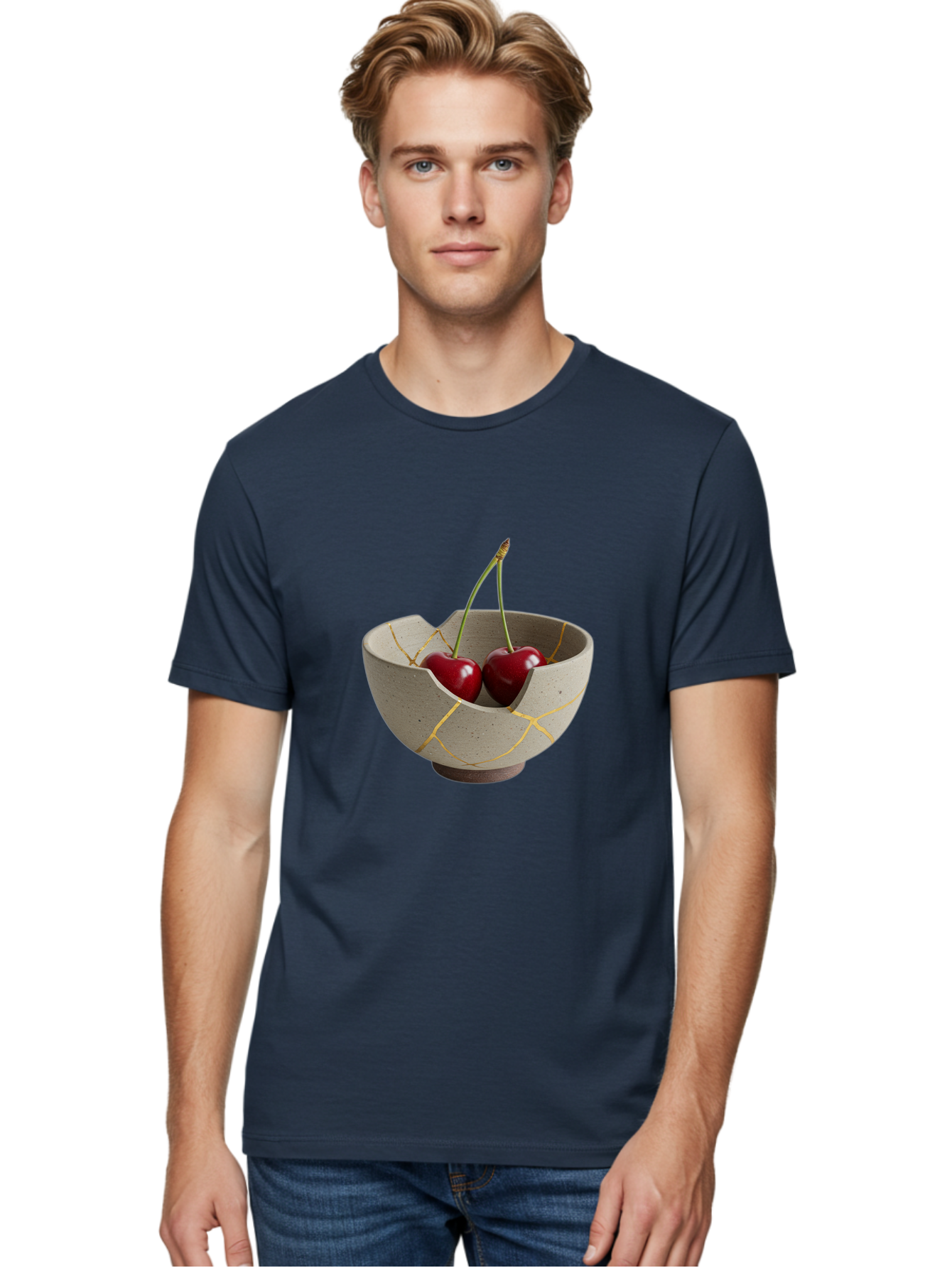 Kintsugi-Bowl-Cherries Men'S Graphic Tee, 100% Cotton, Comfortable Casual Summer Wear, Machine Washable, Vintage Camera, Old Camera, Antique Camera, Black Camera, Classic Photography, Photography Equipment, Nostalgic Device, Film Camera, Baj082