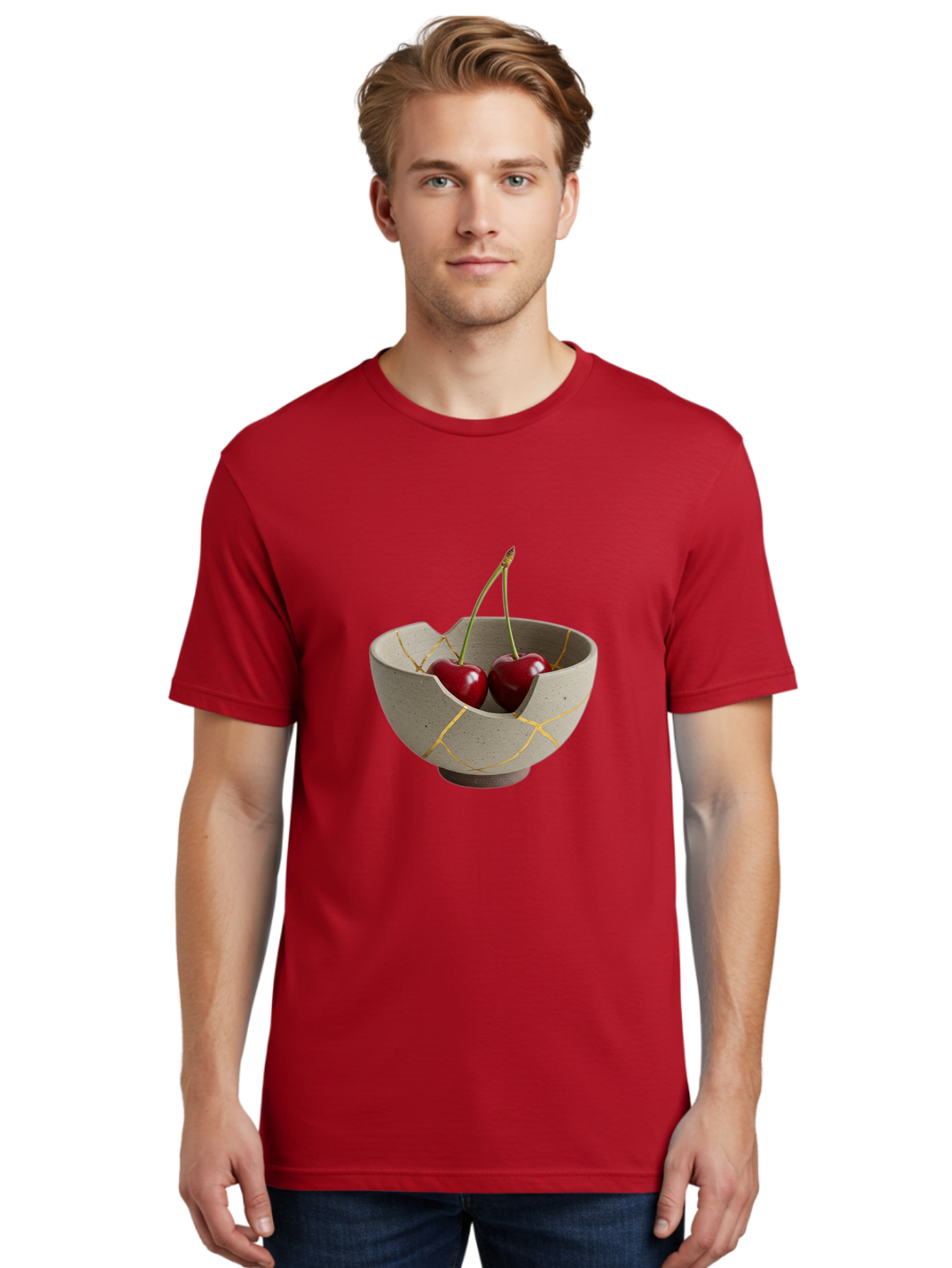 Kintsugi-Bowl-Cherries Men'S Graphic Tee, 100% Cotton, Comfortable Casual Summer Wear, Machine Washable, Vintage Camera, Old Camera, Antique Camera, Black Camera, Classic Photography, Photography Equipment, Nostalgic Device, Film Camera, Baj082