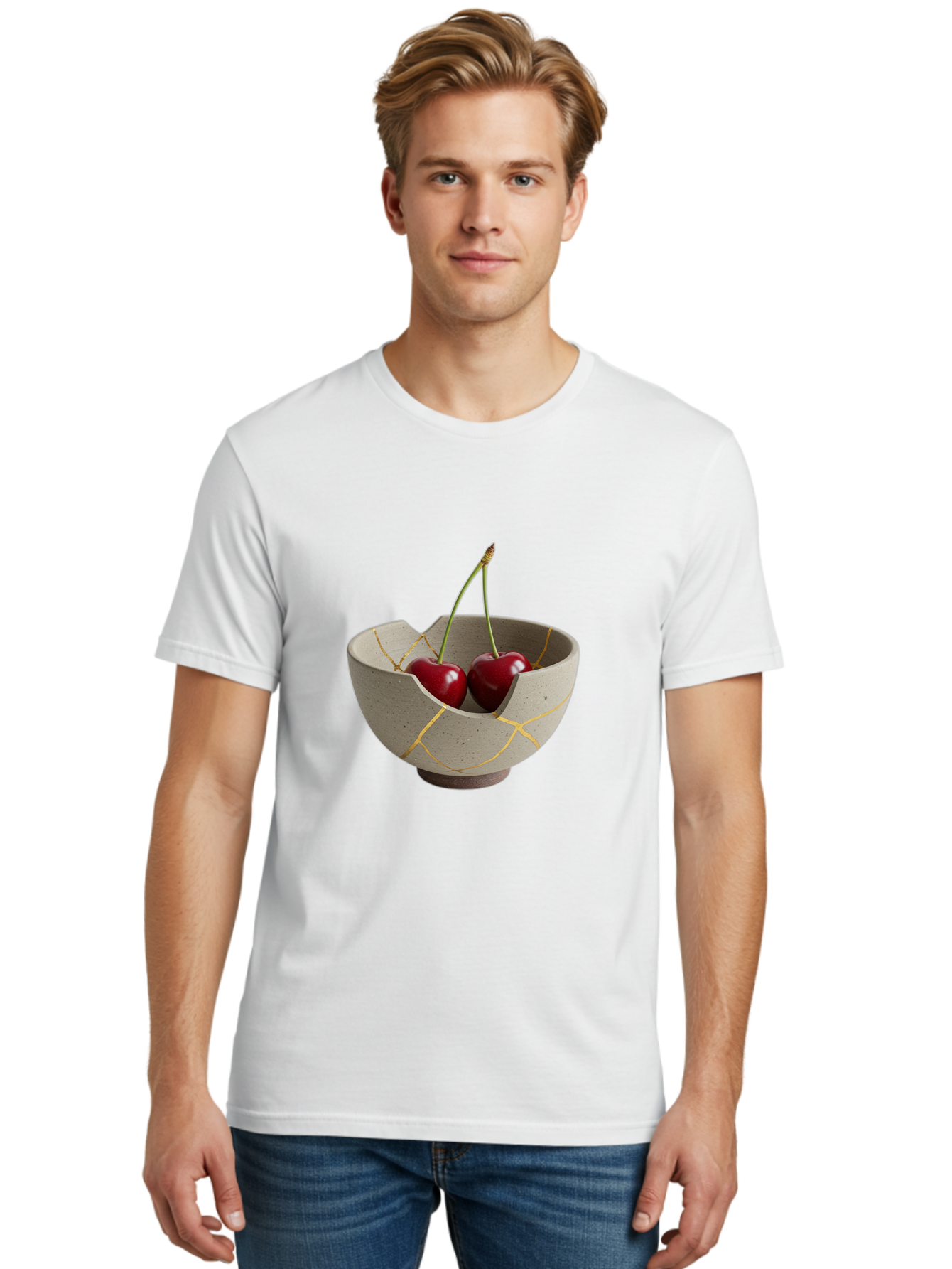Kintsugi-Bowl-Cherries Men'S Graphic Tee, 100% Cotton, Comfortable Casual Summer Wear, Machine Washable, Vintage Camera, Old Camera, Antique Camera, Black Camera, Classic Photography, Photography Equipment, Nostalgic Device, Film Camera, Baj082
