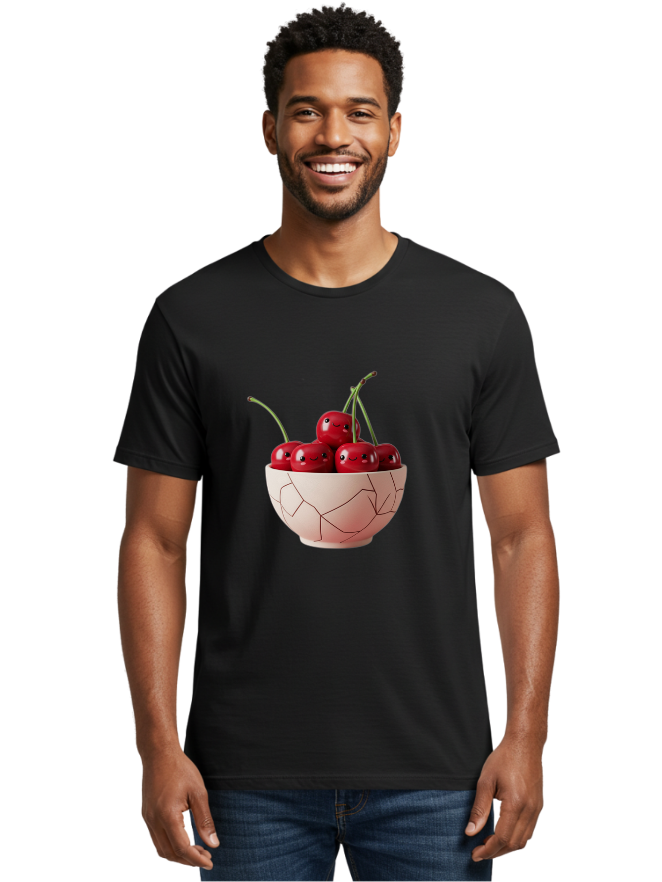 Kintsugi-Bowl-Of-Cherries Men'S Graphic Tee, 100% Cotton, Comfortable Casual Summer Wear, Machine Washable, Vintage Camera, Old Camera, Antique Camera, Black Camera, Classic Photography, Photography Equipment, Nostalgic Device, Film Camera, Baj083