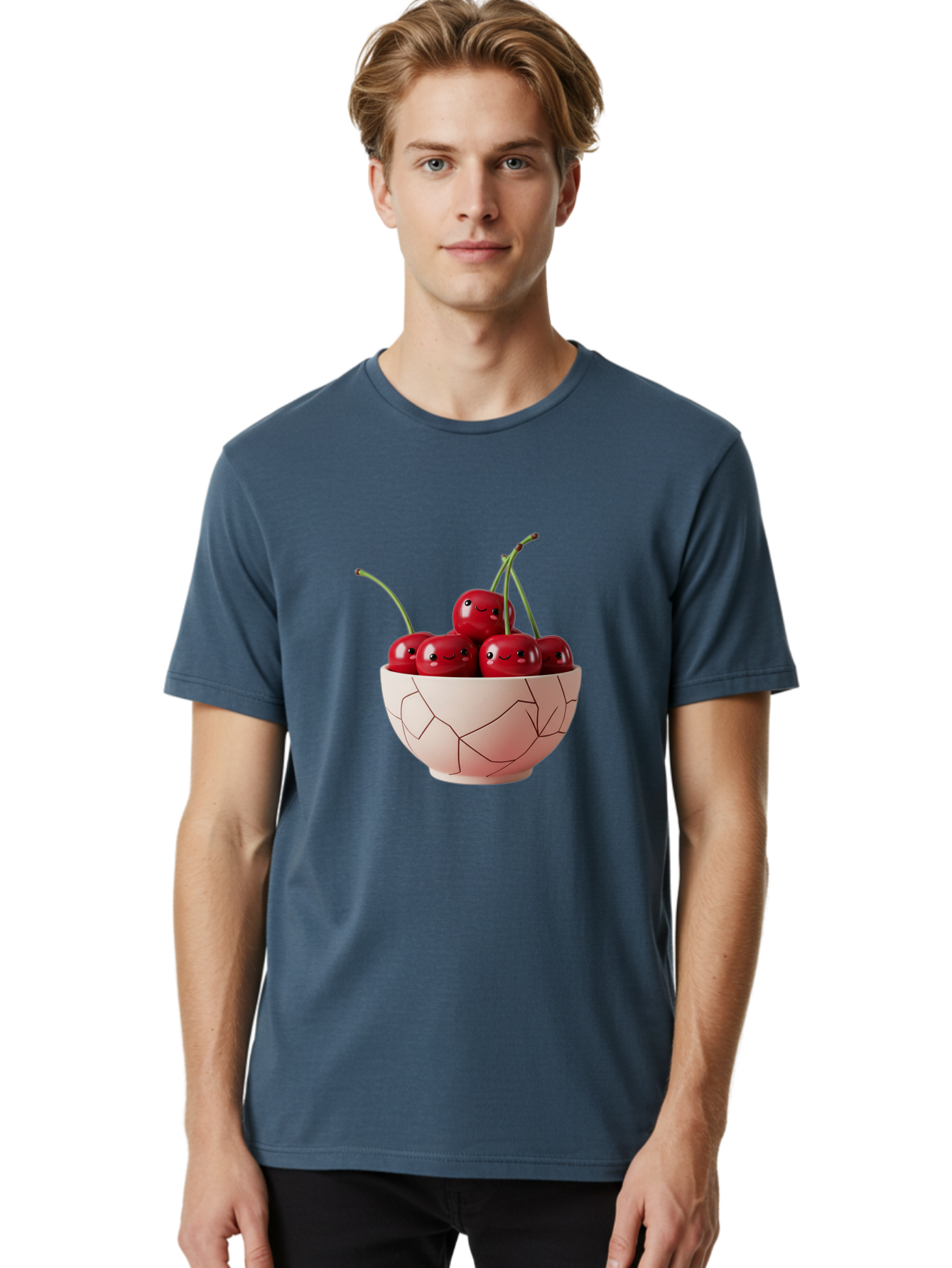 Kintsugi-Bowl-Of-Cherries Men'S Graphic Tee, 100% Cotton, Comfortable Casual Summer Wear, Machine Washable, Vintage Camera, Old Camera, Antique Camera, Black Camera, Classic Photography, Photography Equipment, Nostalgic Device, Film Camera, Baj083