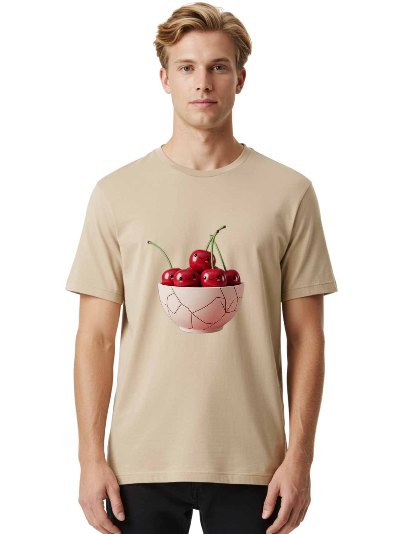 Kintsugi-Bowl-Of-Cherries Men'S Graphic Tee, 100% Cotton, Comfortable Casual Summer Wear, Machine Washable, Vintage Camera, Old Camera, Antique Camera, Black Camera, Classic Photography, Photography Equipment, Nostalgic Device, Film Camera, Baj083
