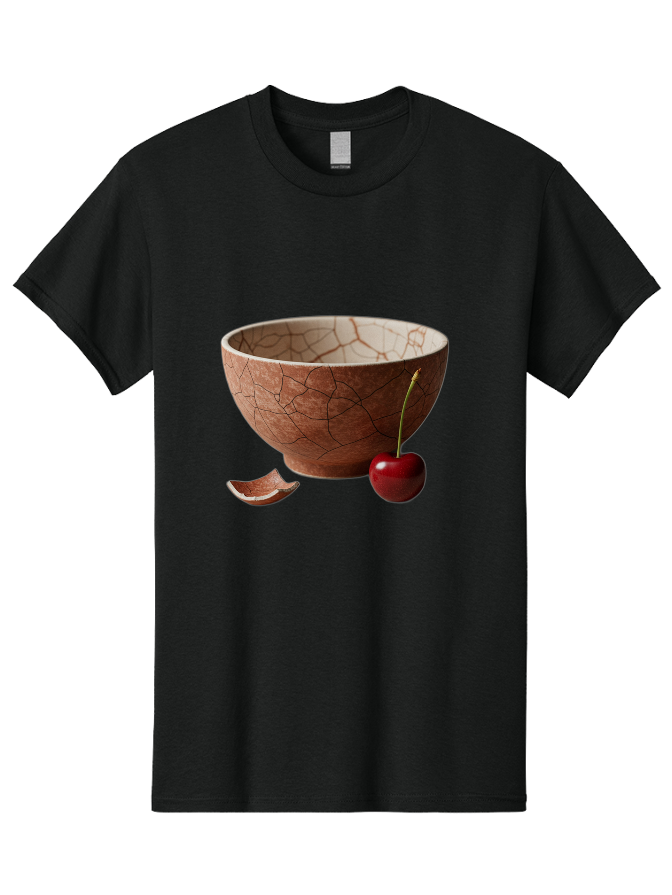 Kintsugi-Bowl-With-Cherry Men'S Graphic Tee, 100% Cotton, Comfortable Casual Summer Wear, Machine Washable, Vintage Camera, Old Camera, Antique Camera, Black Camera, Classic Photography, Photography Equipment, Nostalgic Device, Film Camera, Baj084