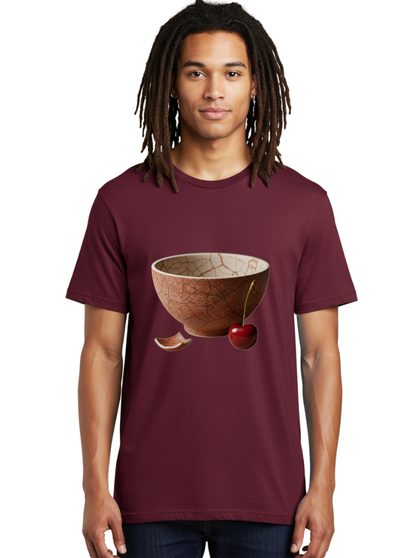 Kintsugi-Bowl-With-Cherry Men'S Graphic Tee, 100% Cotton, Comfortable Casual Summer Wear, Machine Washable, Vintage Camera, Old Camera, Antique Camera, Black Camera, Classic Photography, Photography Equipment, Nostalgic Device, Film Camera, Baj084