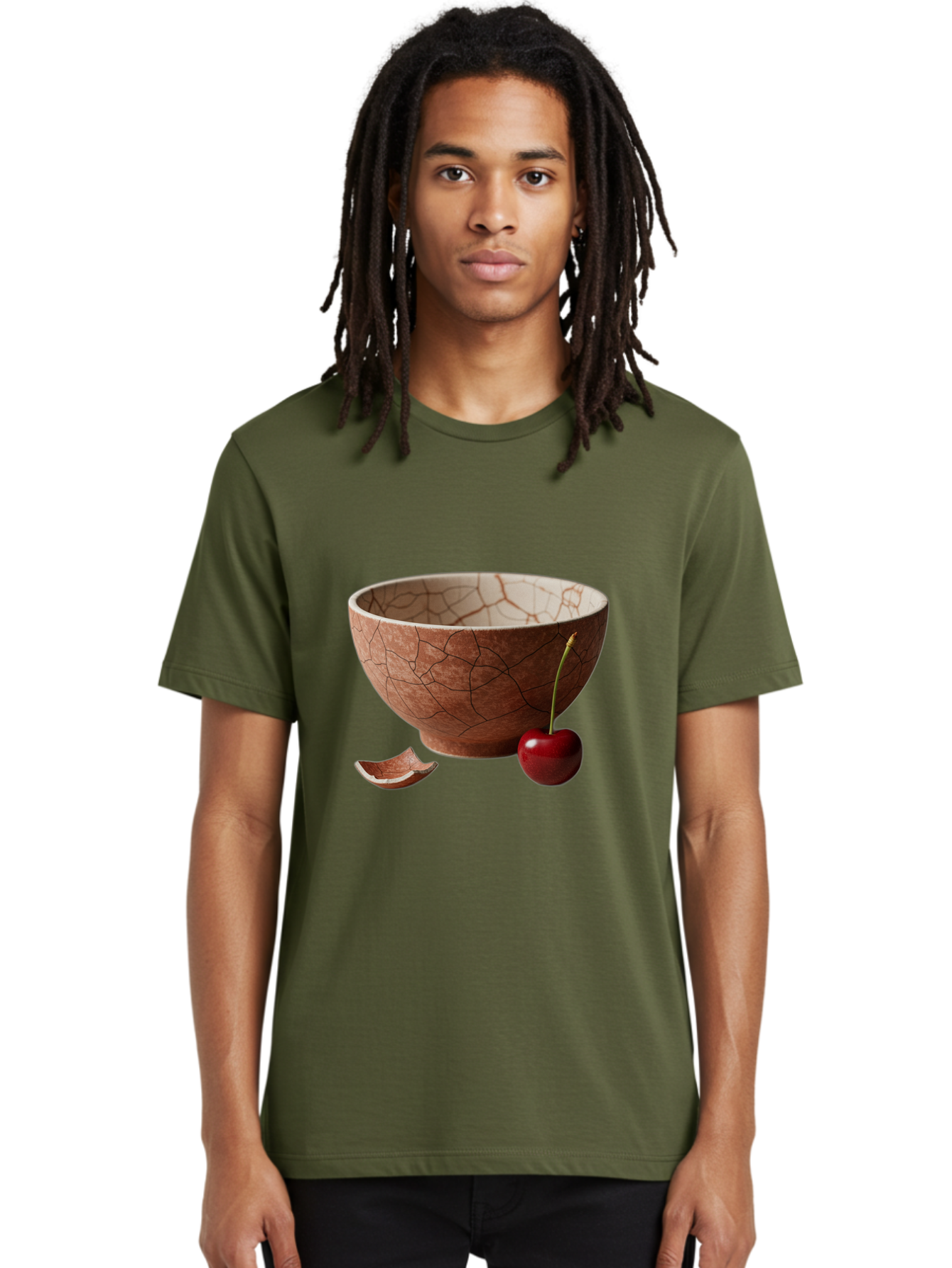 Kintsugi-Bowl-With-Cherry Men'S Graphic Tee, 100% Cotton, Comfortable Casual Summer Wear, Machine Washable, Vintage Camera, Old Camera, Antique Camera, Black Camera, Classic Photography, Photography Equipment, Nostalgic Device, Film Camera, Baj084