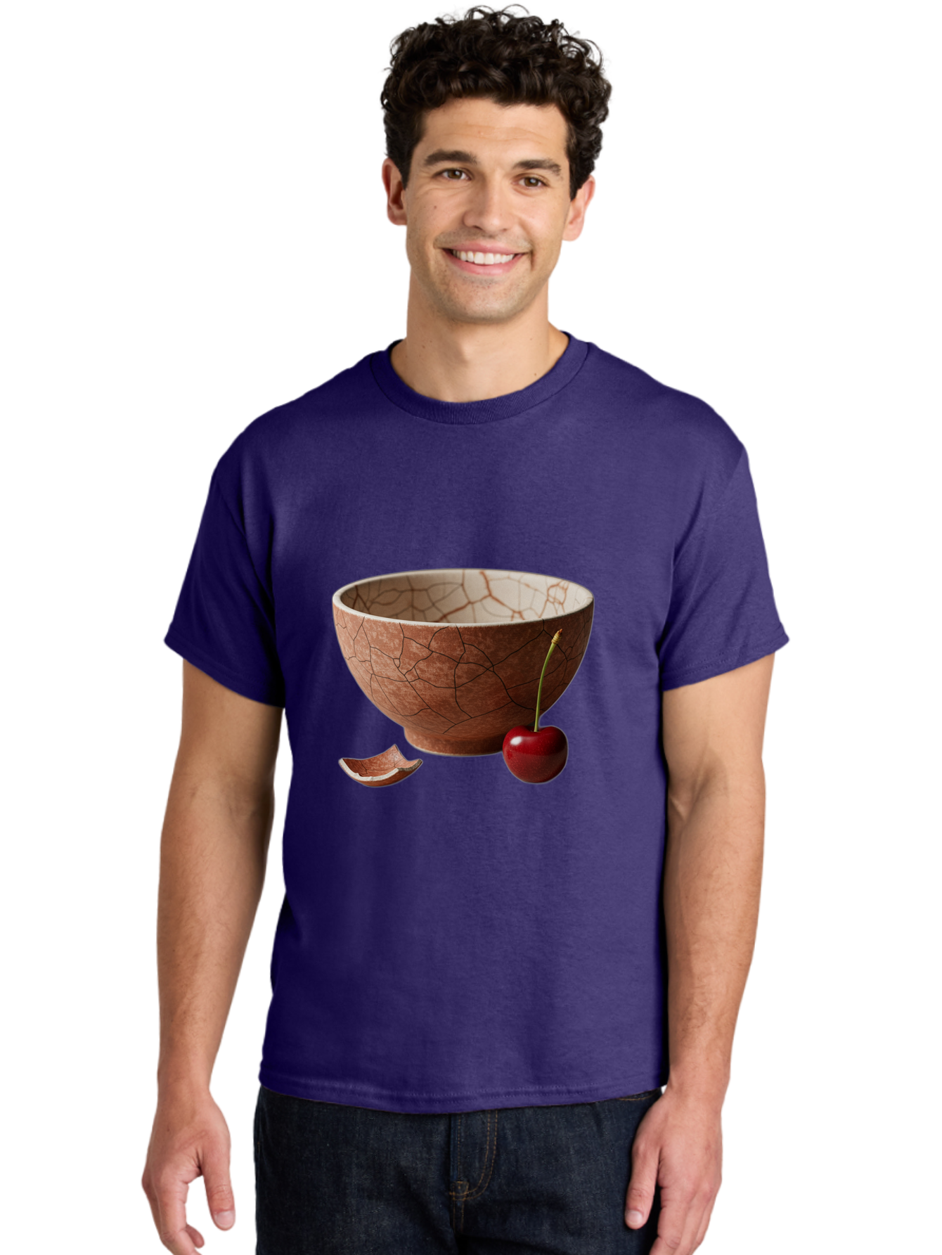 Kintsugi-Bowl-With-Cherry Men'S Graphic Tee, 100% Cotton, Comfortable Casual Summer Wear, Machine Washable, Vintage Camera, Old Camera, Antique Camera, Black Camera, Classic Photography, Photography Equipment, Nostalgic Device, Film Camera, Baj084