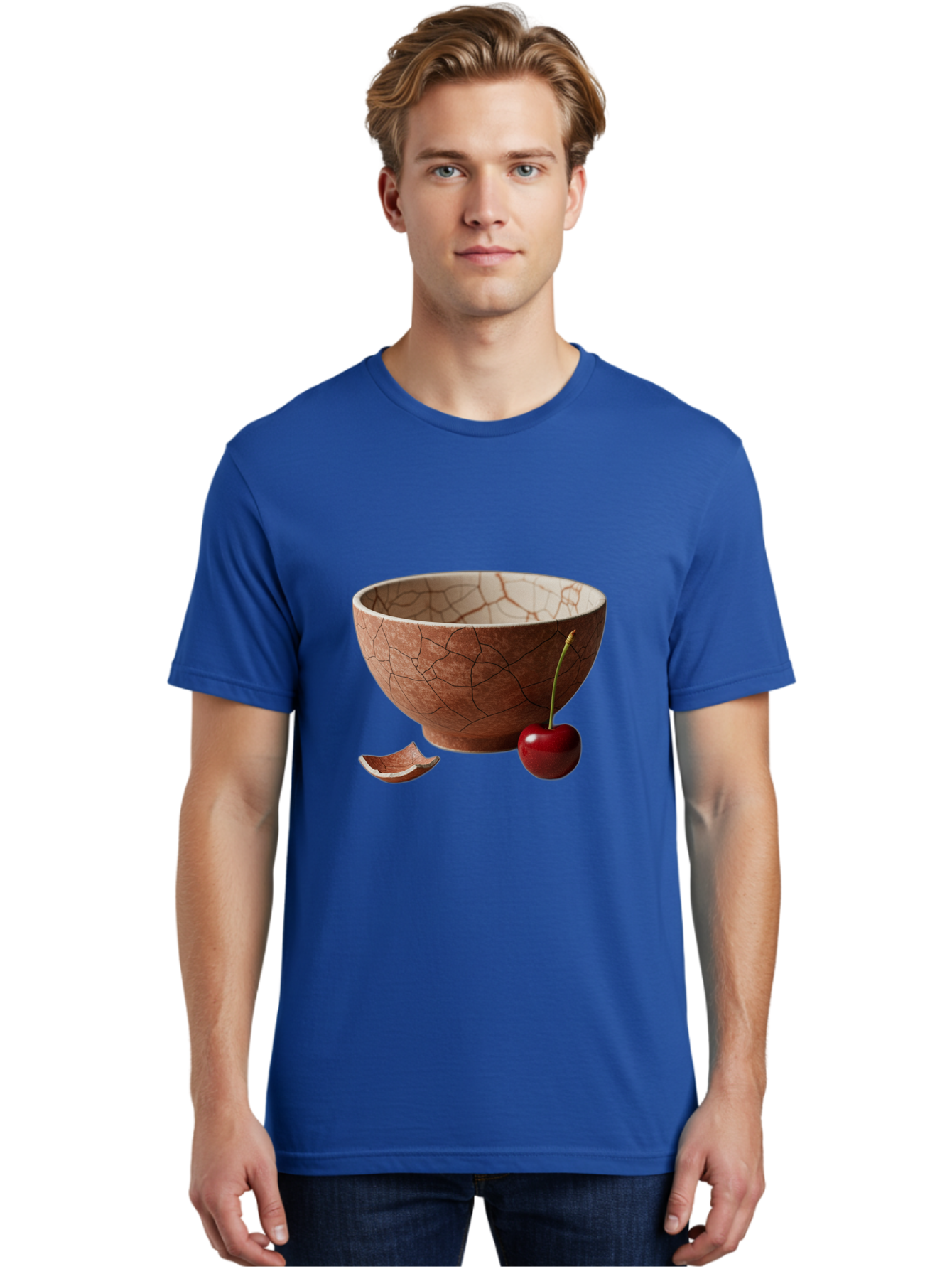 Kintsugi-Bowl-With-Cherry Men'S Graphic Tee, 100% Cotton, Comfortable Casual Summer Wear, Machine Washable, Vintage Camera, Old Camera, Antique Camera, Black Camera, Classic Photography, Photography Equipment, Nostalgic Device, Film Camera, Baj084