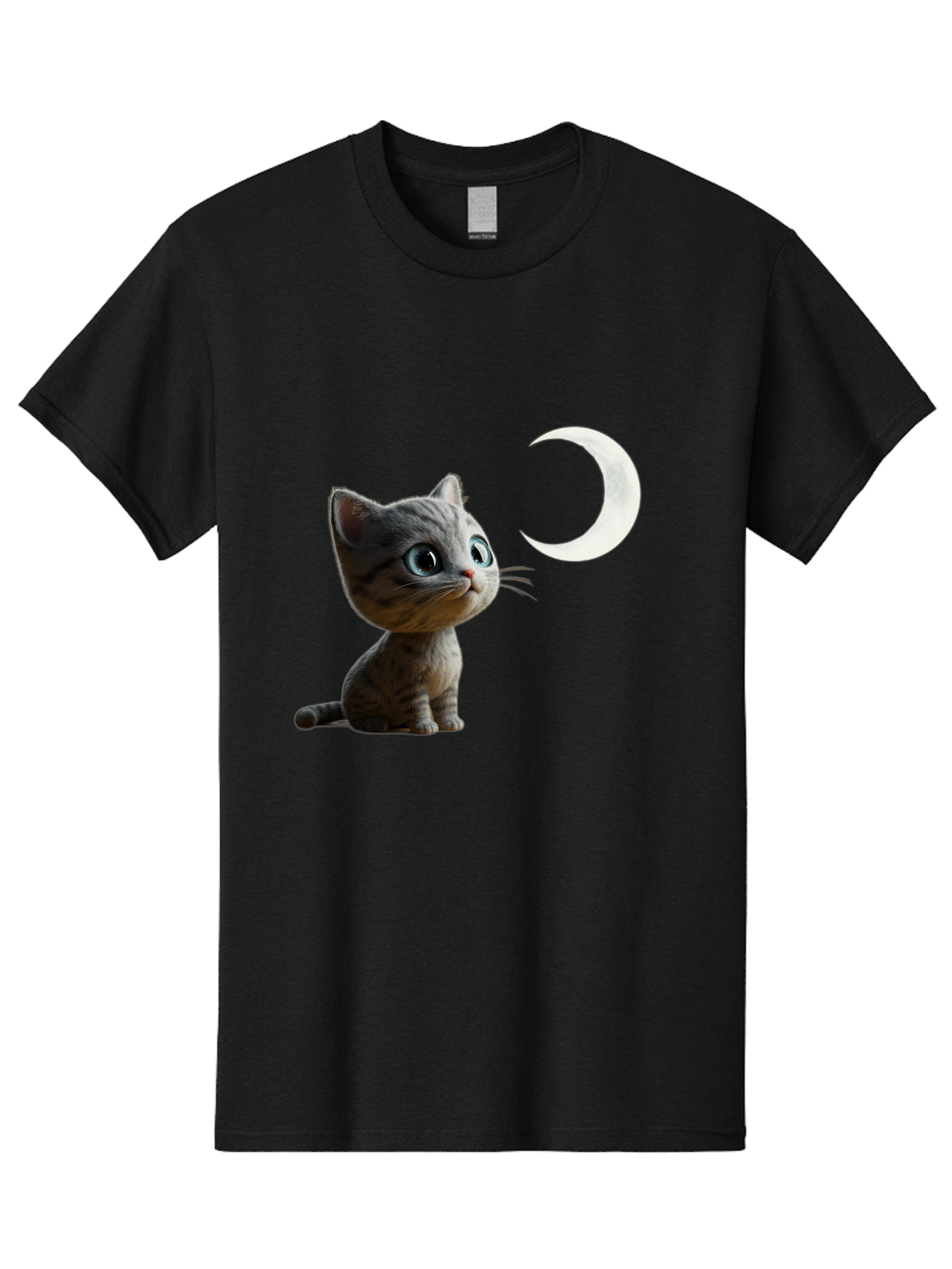 Kitten-And-Crescent-Moon Men'S Graphic Tee, 100% Cotton, Comfortable Casual Summer Wear, Machine Washable, Vintage Camera, Old Camera, Antique Camera, Black Camera, Classic Photography, Photography Equipment, Nostalgic Device, Film Camera, Baj085