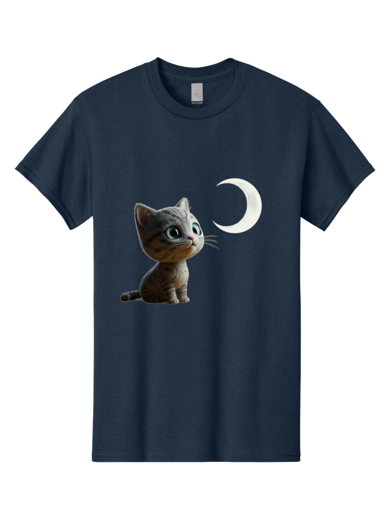 Kitten-And-Crescent-Moon Men'S Graphic Tee, 100% Cotton, Comfortable Casual Summer Wear, Machine Washable, Vintage Camera, Old Camera, Antique Camera, Black Camera, Classic Photography, Photography Equipment, Nostalgic Device, Film Camera, Baj085