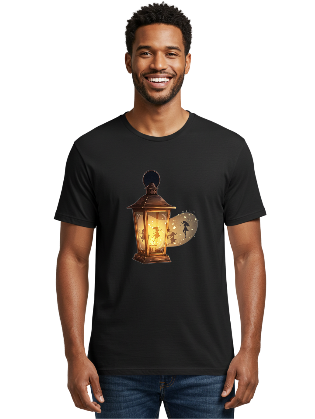 Lantern-With-Dancing-Fairy Men'S Graphic Tee, 100% Cotton, Comfortable Casual Summer Wear, Machine Washable, Vintage Camera, Old Camera, Antique Camera, Black Camera, Classic Photography, Photography Equipment, Nostalgic Device, Film Camera, Baj088