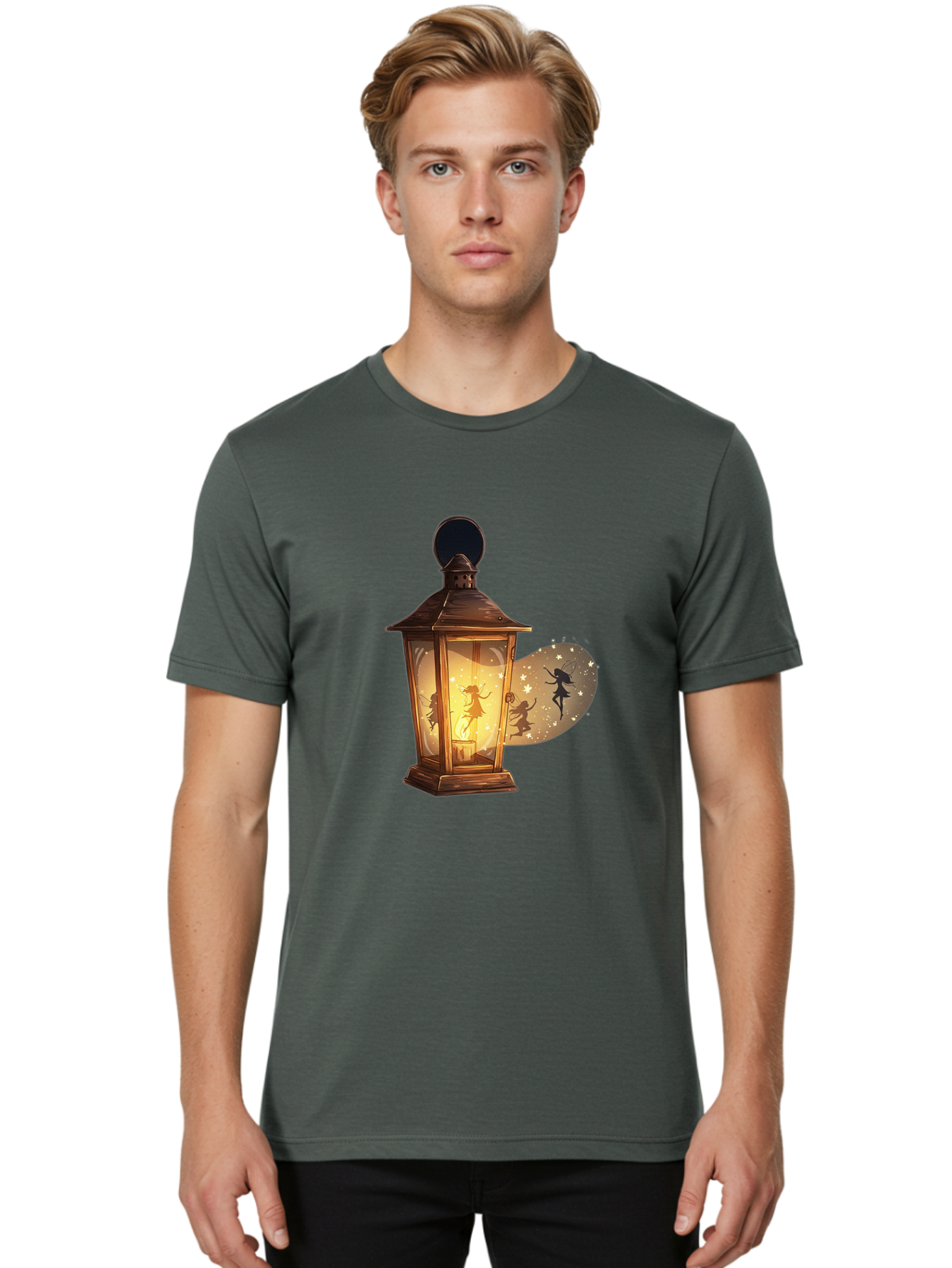 Lantern-With-Dancing-Fairy Men'S Graphic Tee, 100% Cotton, Comfortable Casual Summer Wear, Machine Washable, Vintage Camera, Old Camera, Antique Camera, Black Camera, Classic Photography, Photography Equipment, Nostalgic Device, Film Camera, Baj088